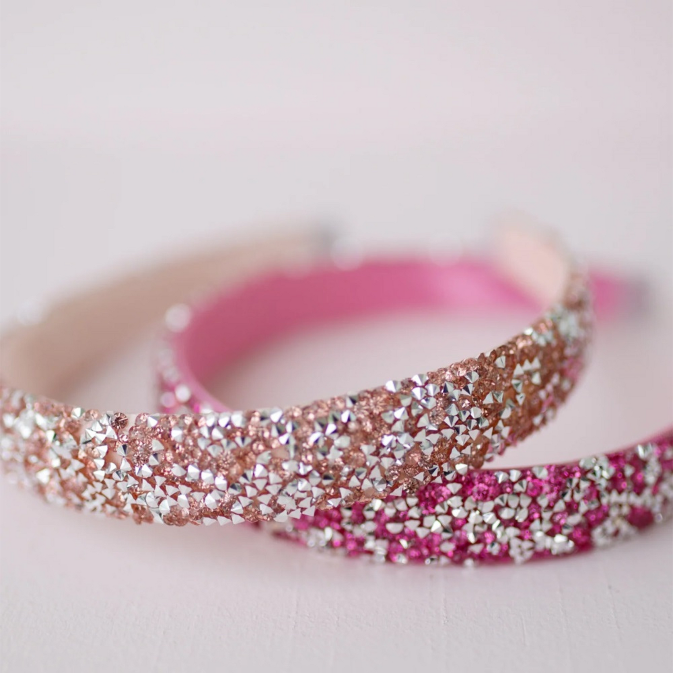 Girls salmon hair band with rhinestones