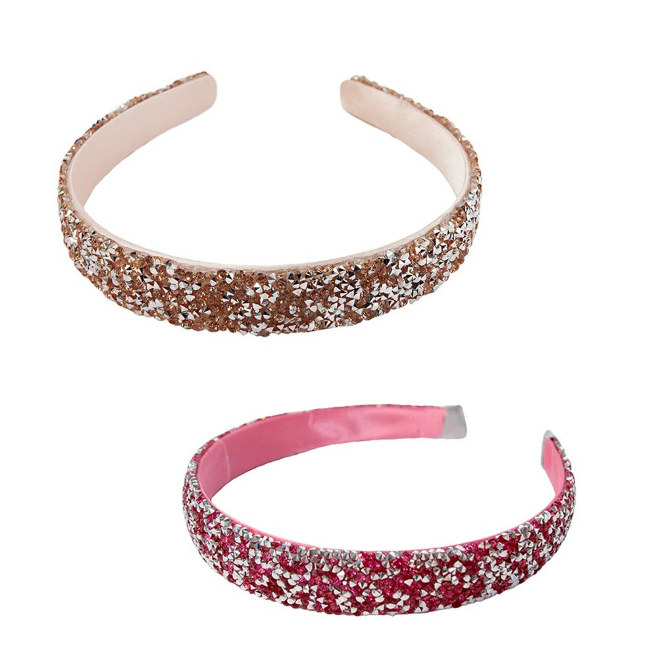 Girls salmon hair band with rhinestones