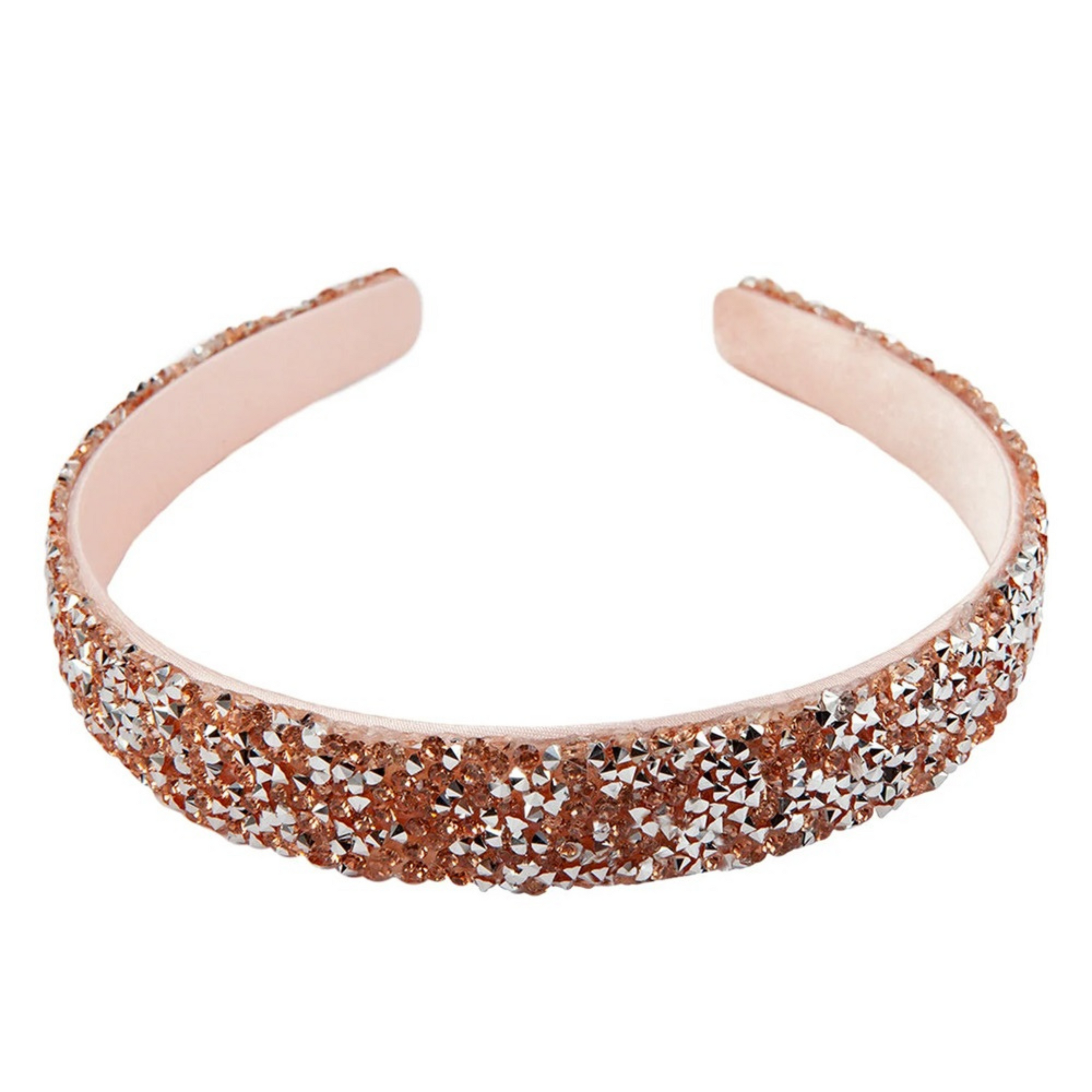 Girls salmon hair band with rhinestones