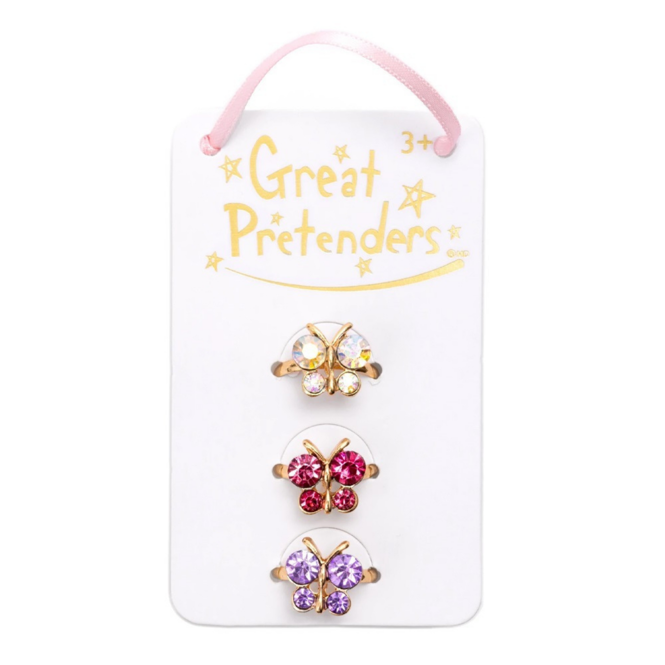 Girls set of 3 rings Butterflies