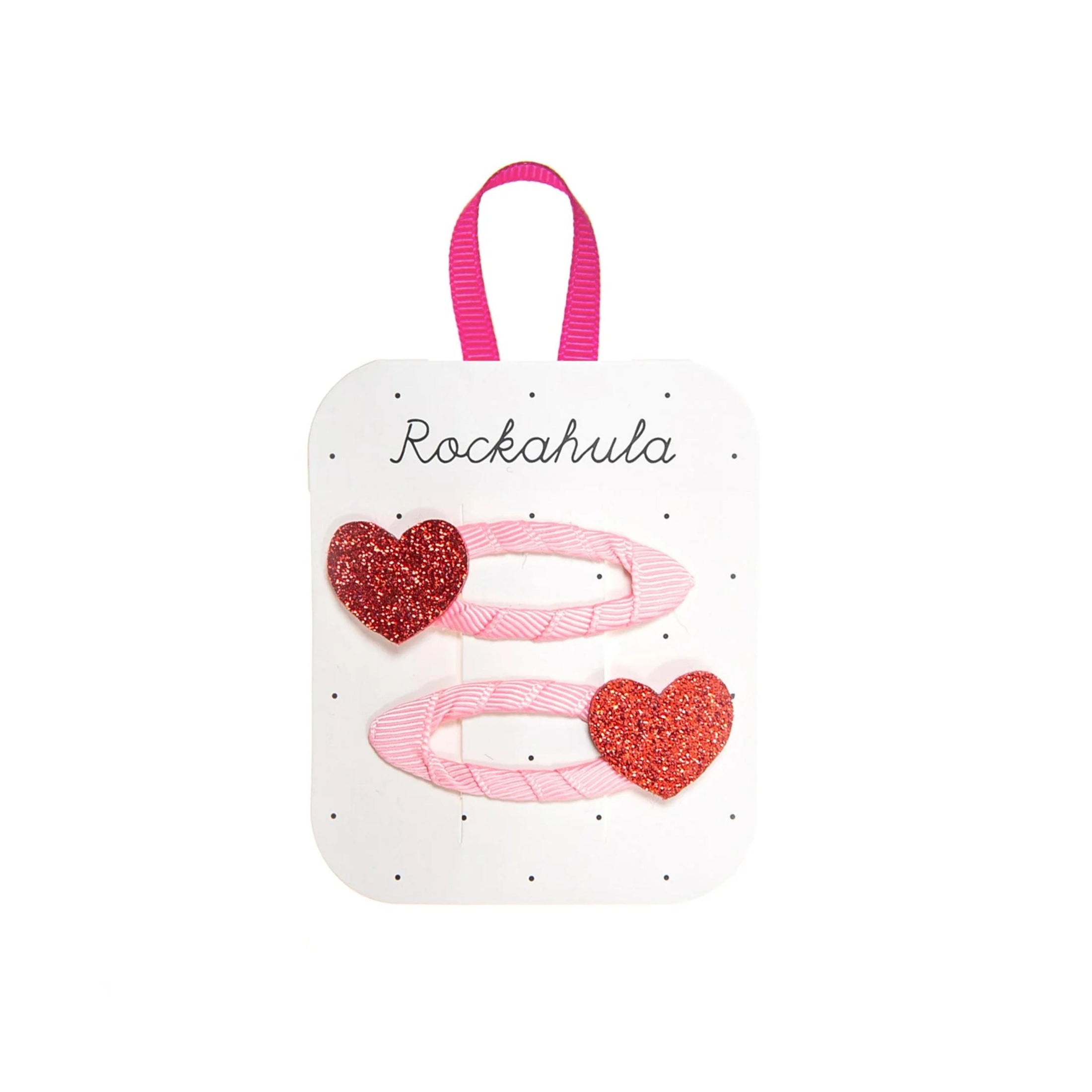 Παιδικά κλιπ μαλλιών με γκλίτερ Love Heart Rockahula