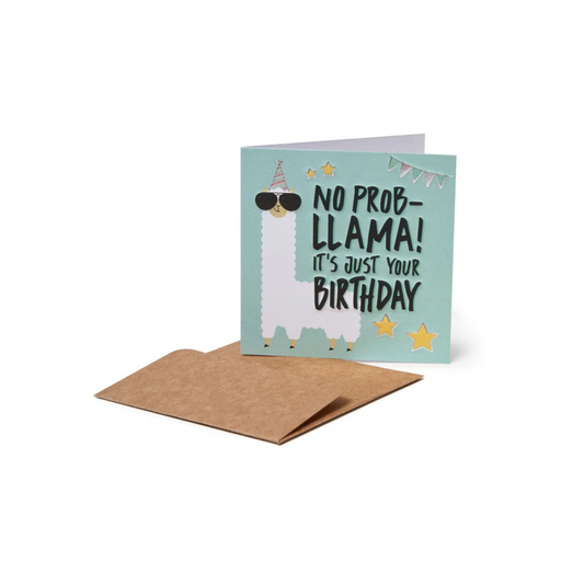 Children's mini greeting card Birthday Llama