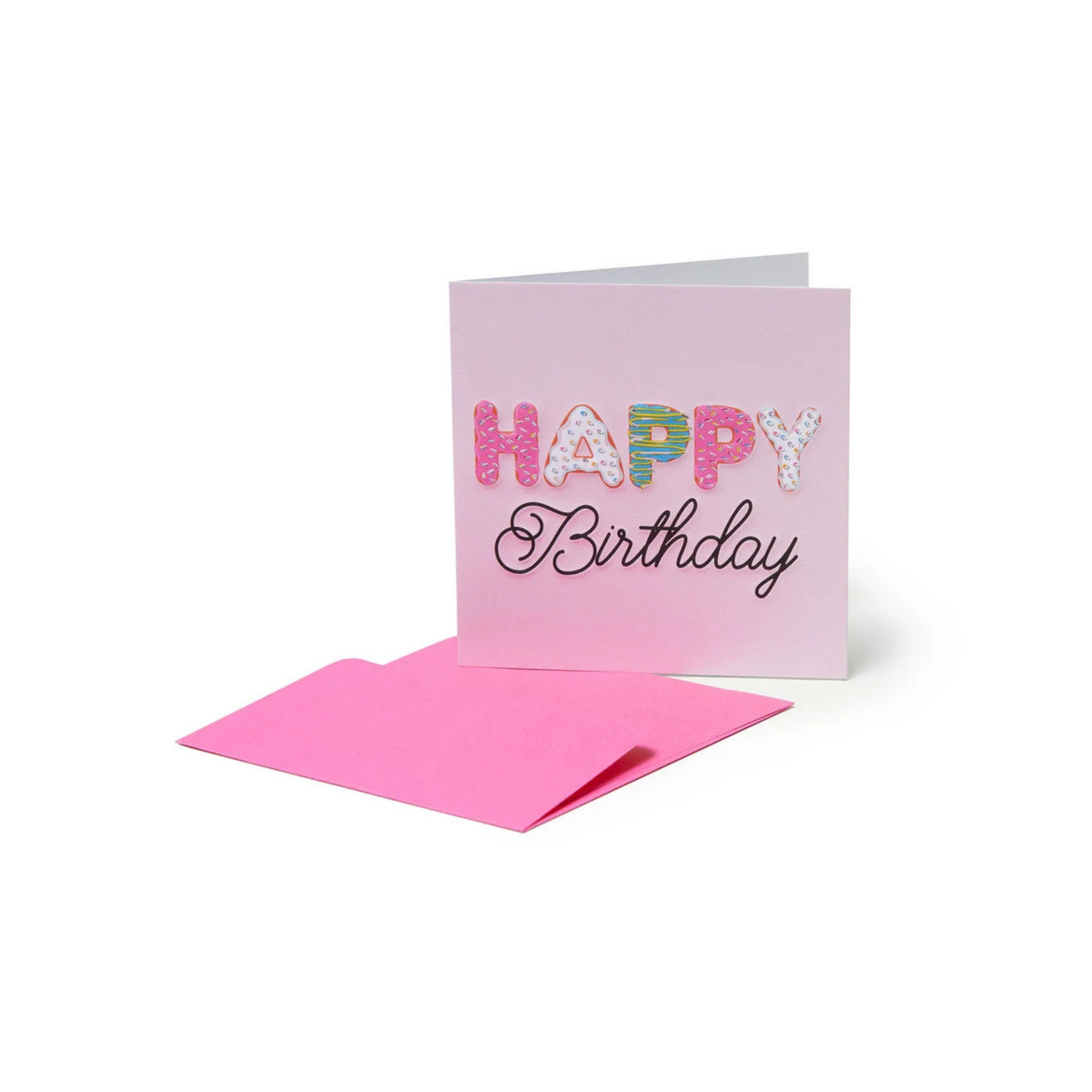 Children's mini greeting card Happy birthday Pink