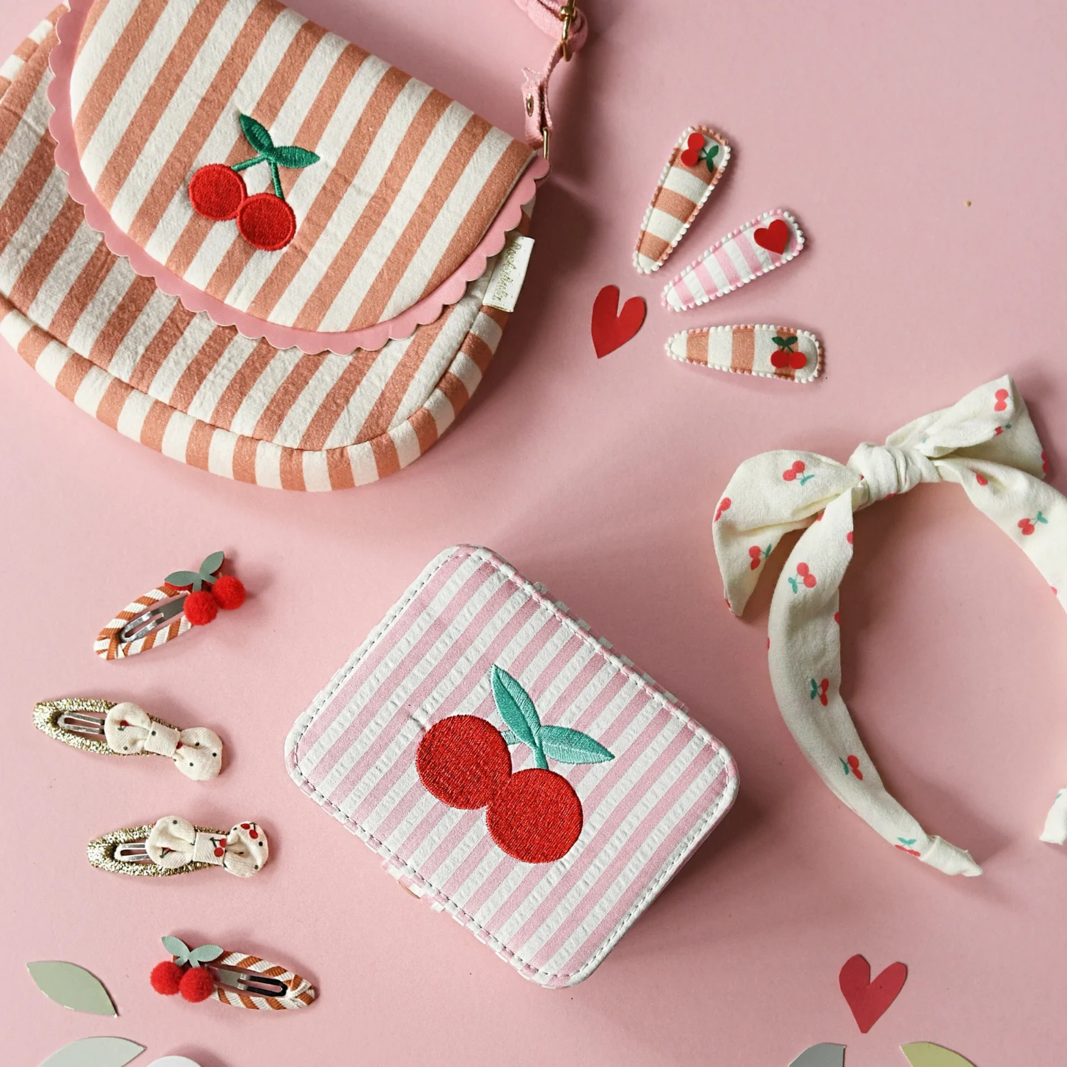 Girls jewelry box Stripy cherry