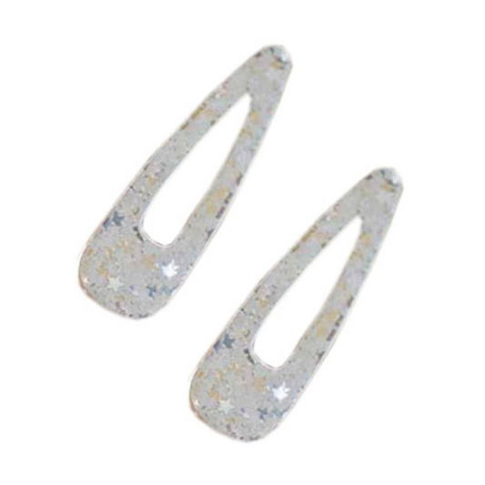 Girls transparent hair clips with stars