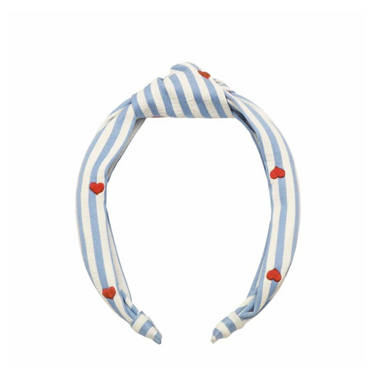 Girls hair band Stripy Heart