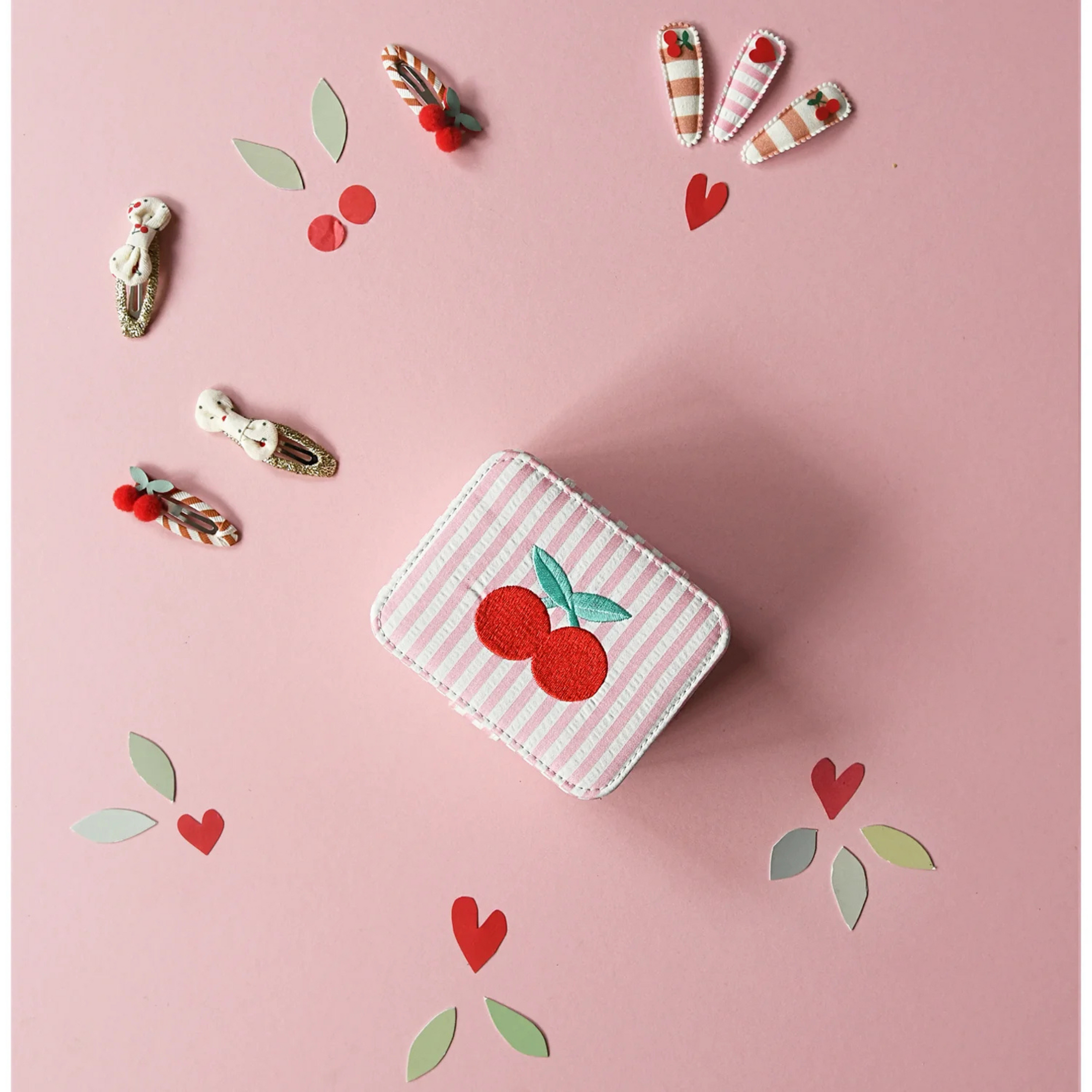 Girls jewelry box Stripy cherry