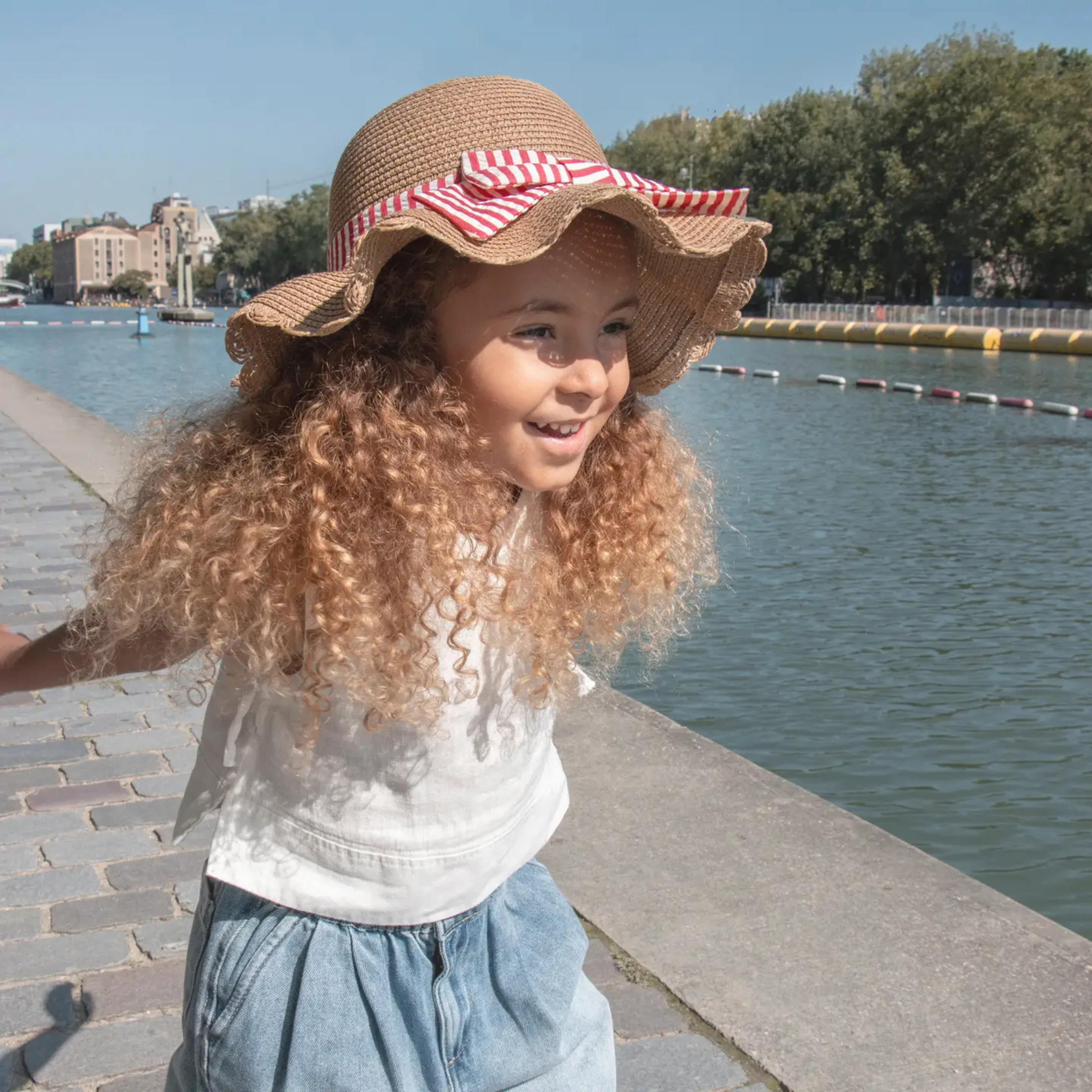 Girls straw sun hat