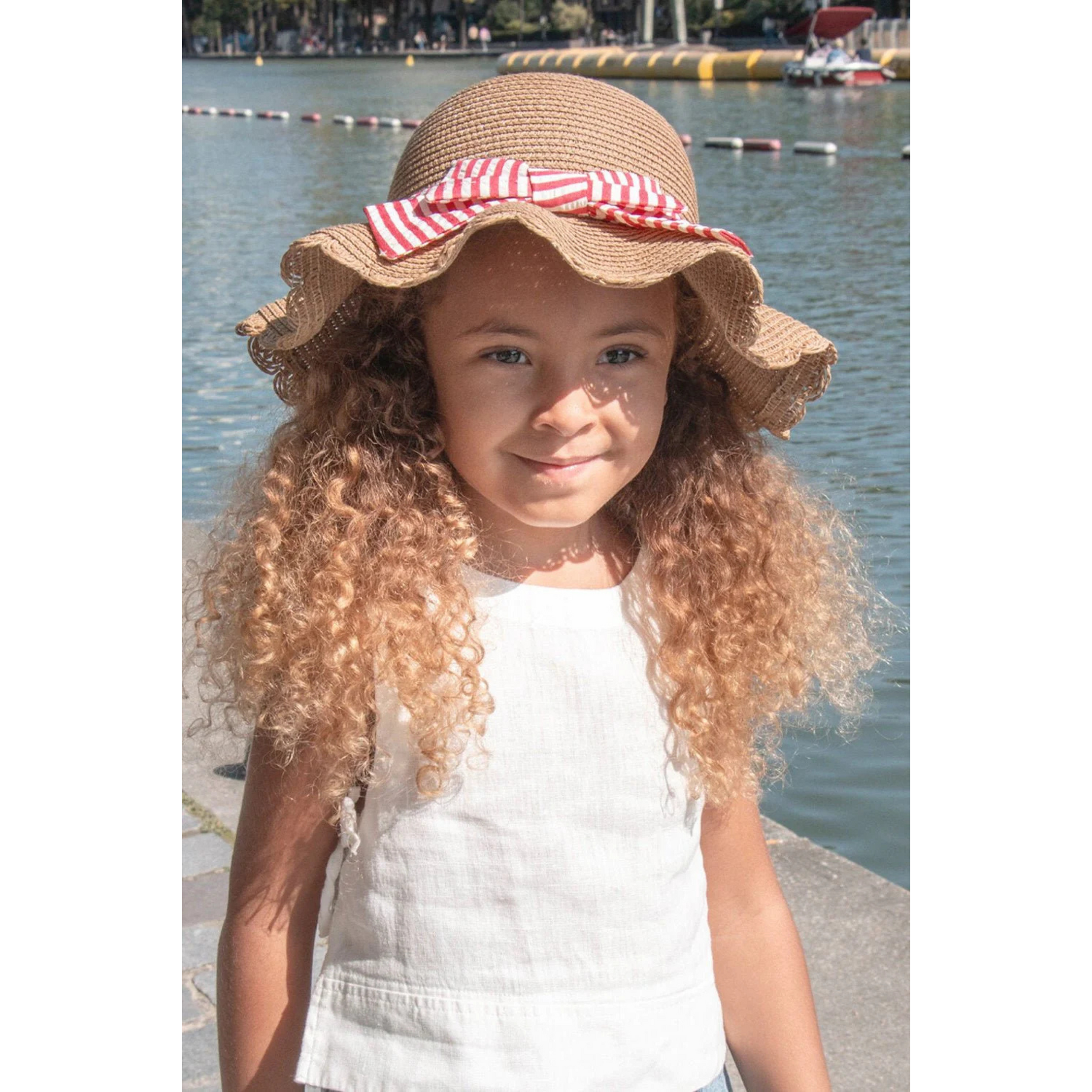 Girls straw sun hat