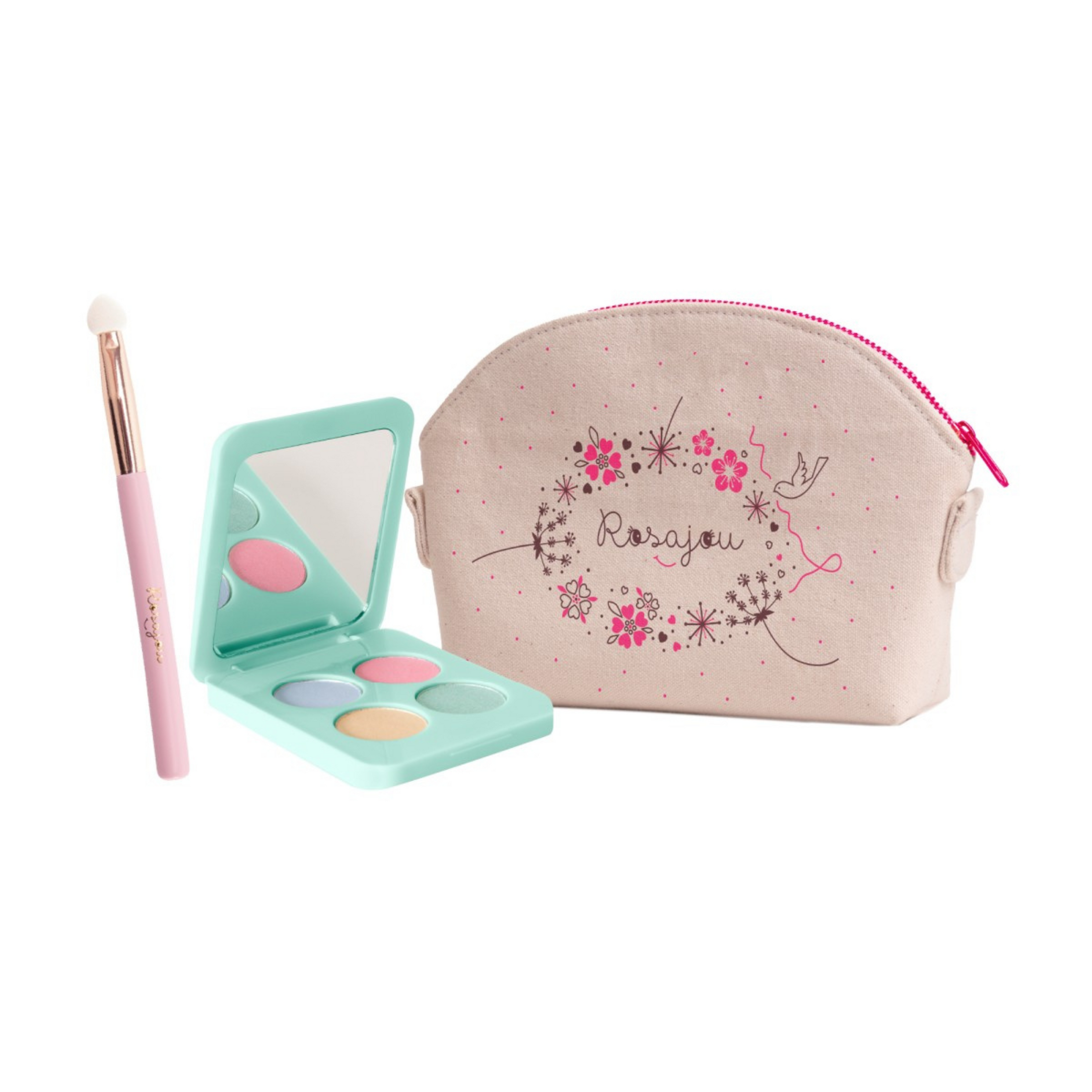 Kids' vanity case with Vegan eyeshadow palette and brush