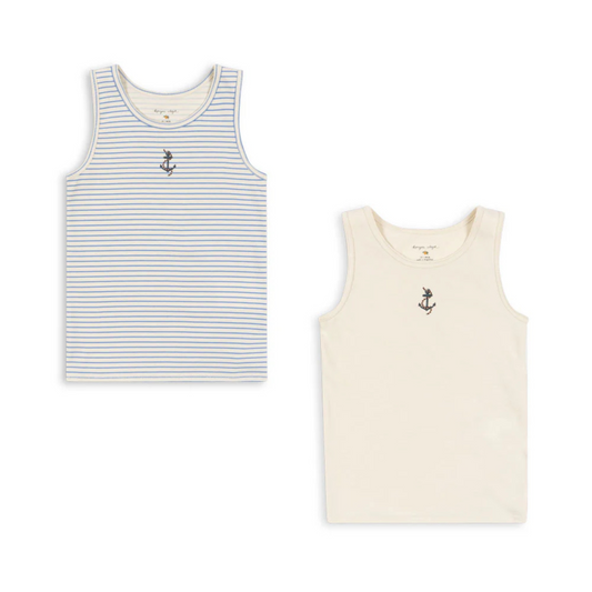 Children's set of 2 T-shirts with straps Stripe Provence