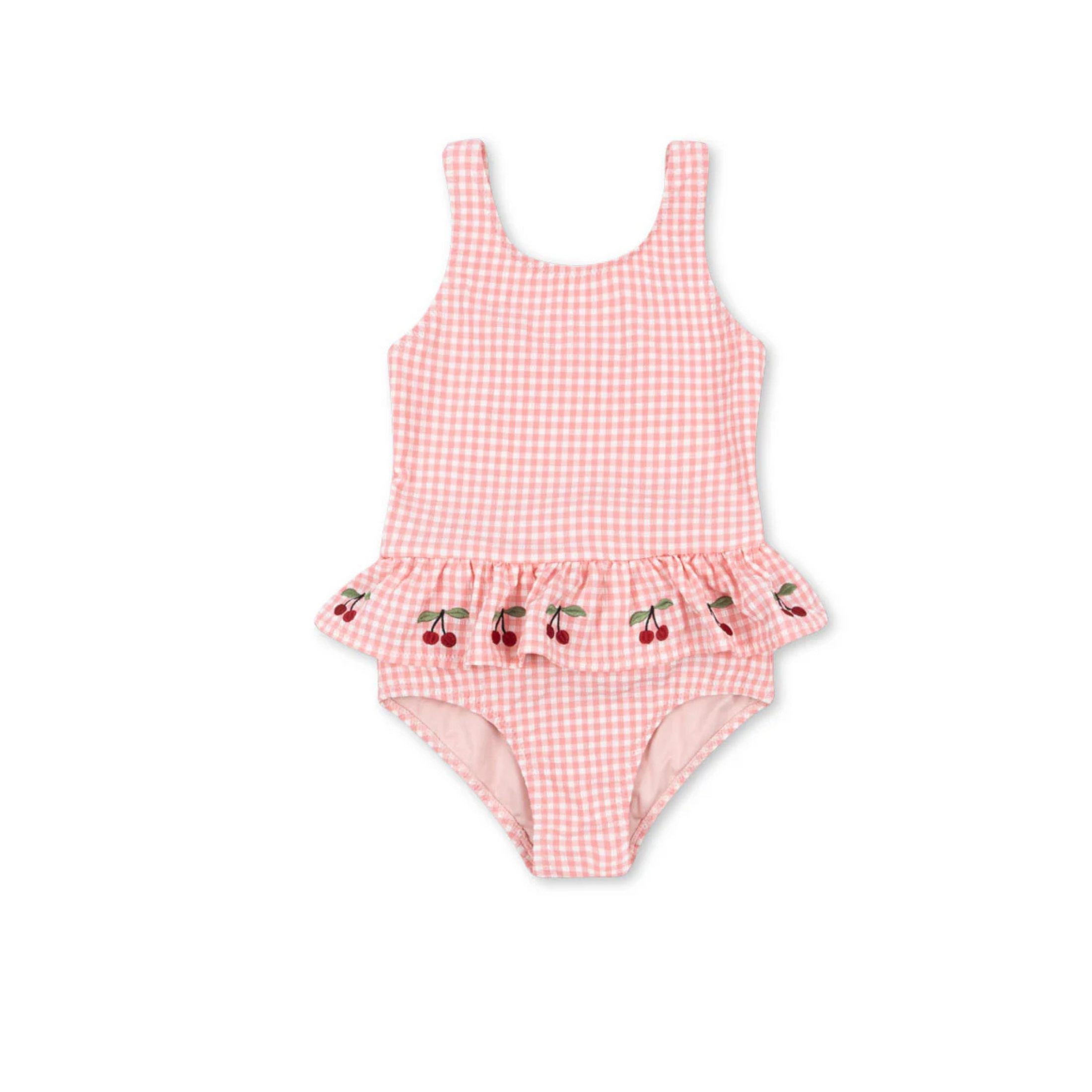 Baby one-piece swimsuit with cherries