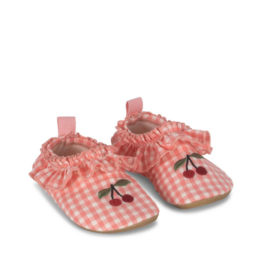 Baby beach shoes with cherries