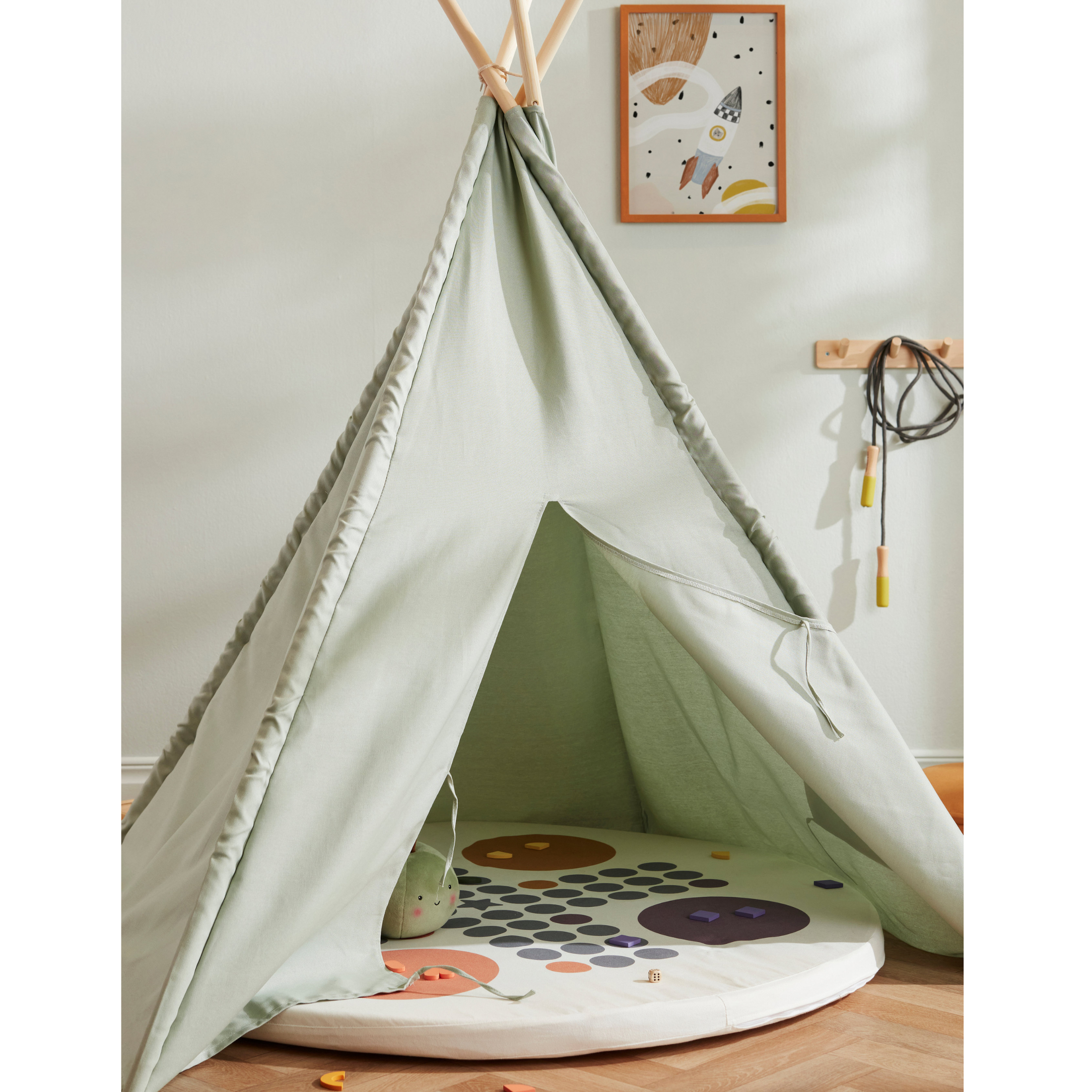 Children's play tent Indian (light green)