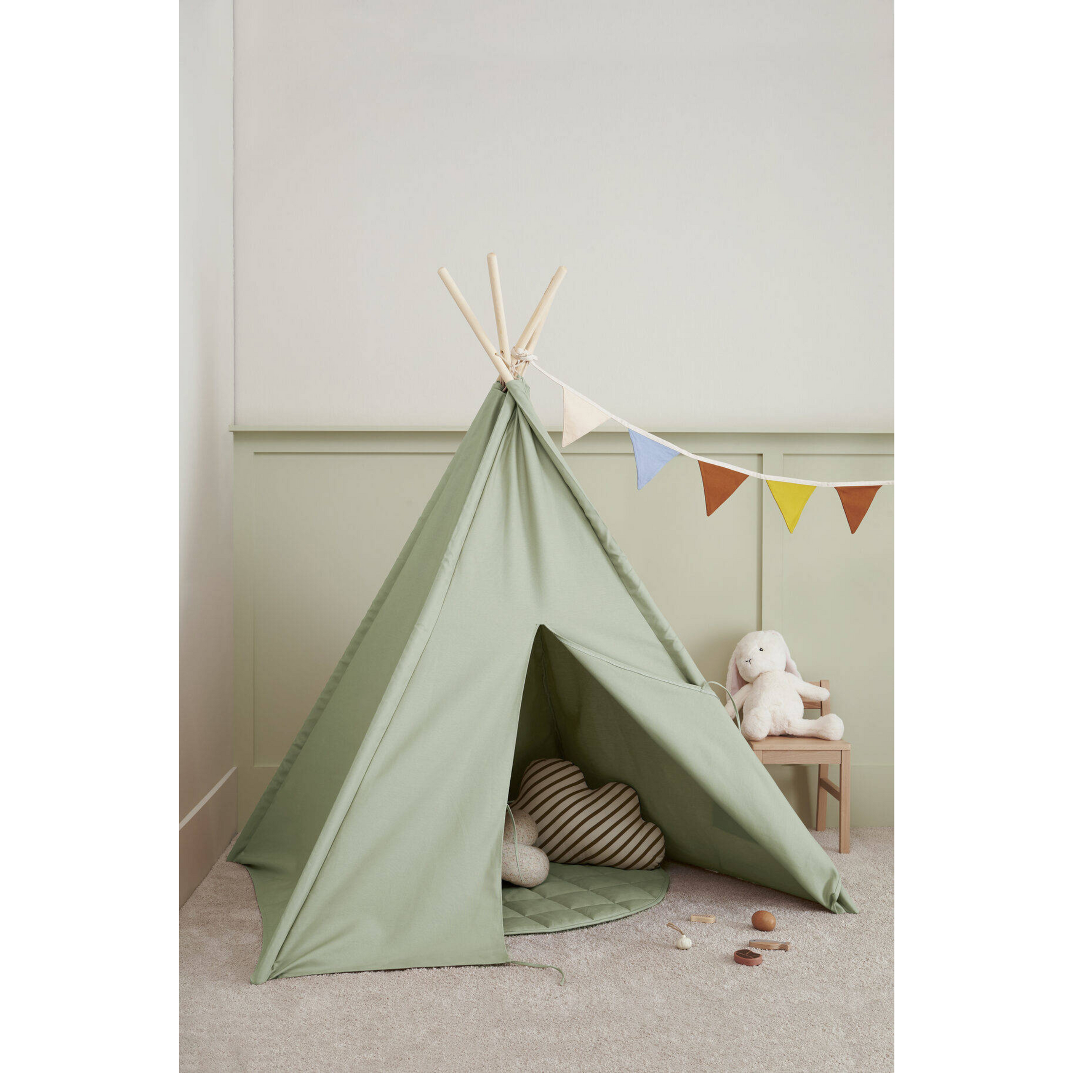 Children's play tent Indian (light green)