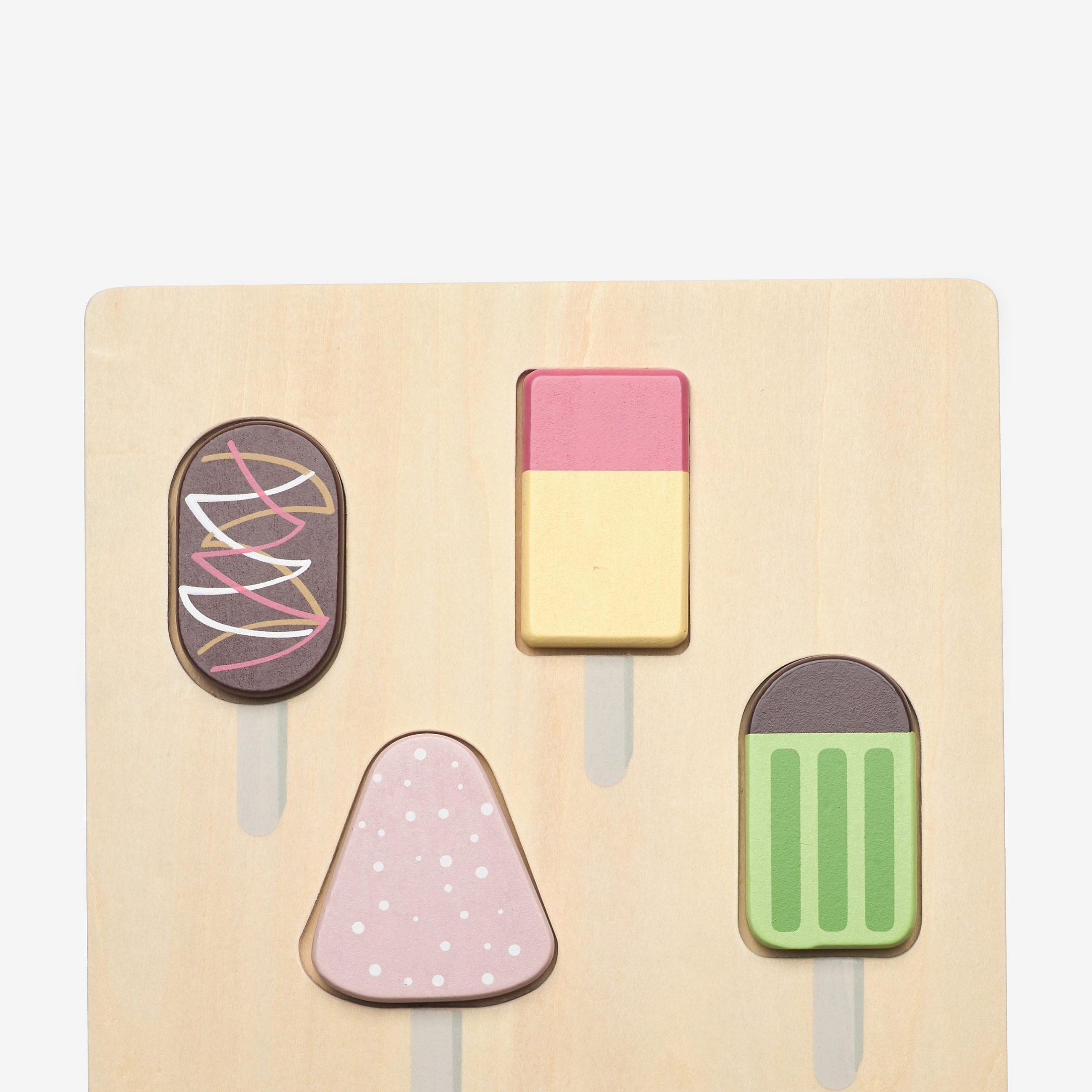 Children's wooden toy Puzzle with wedges Ice cream