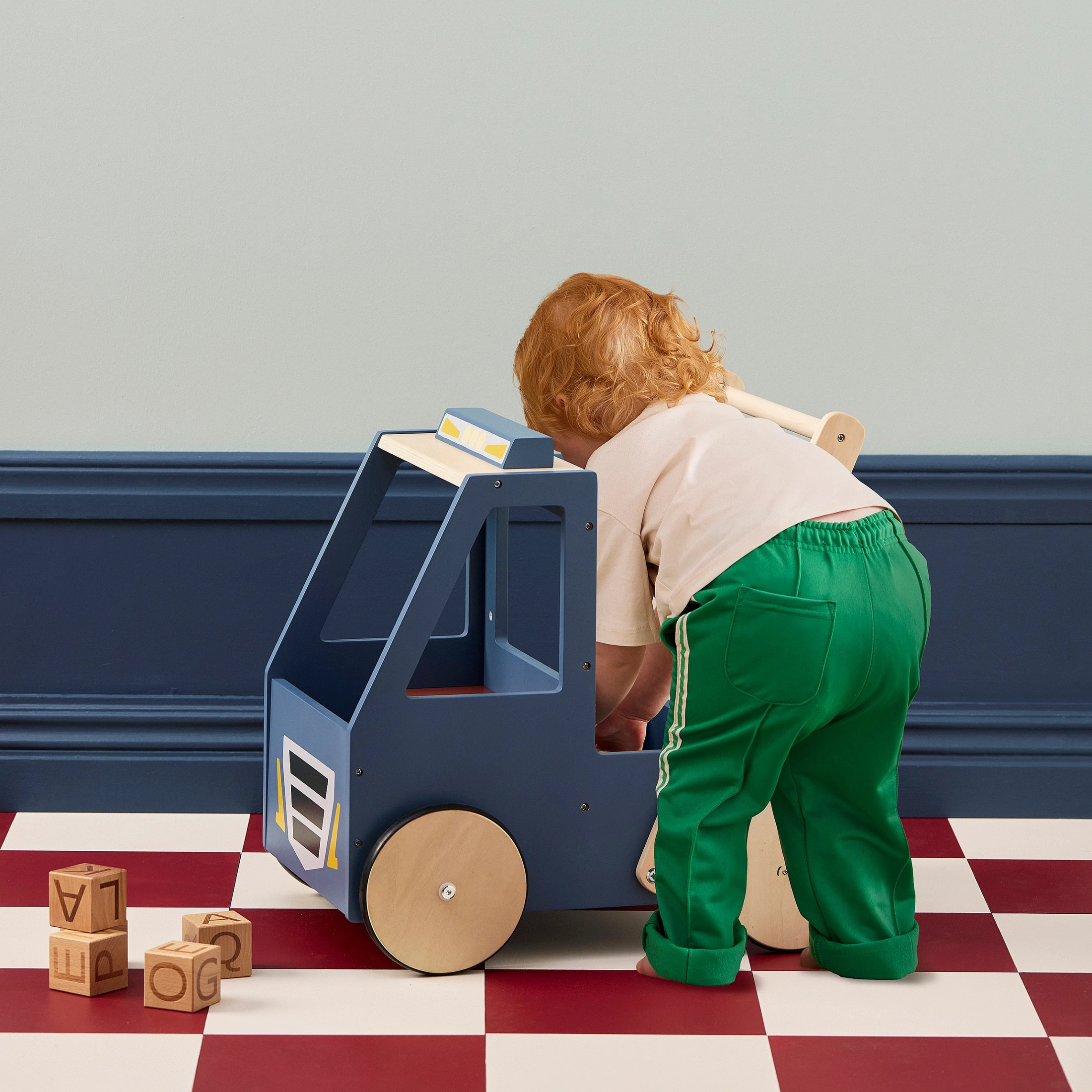 Children's wooden truck walker AIDEN