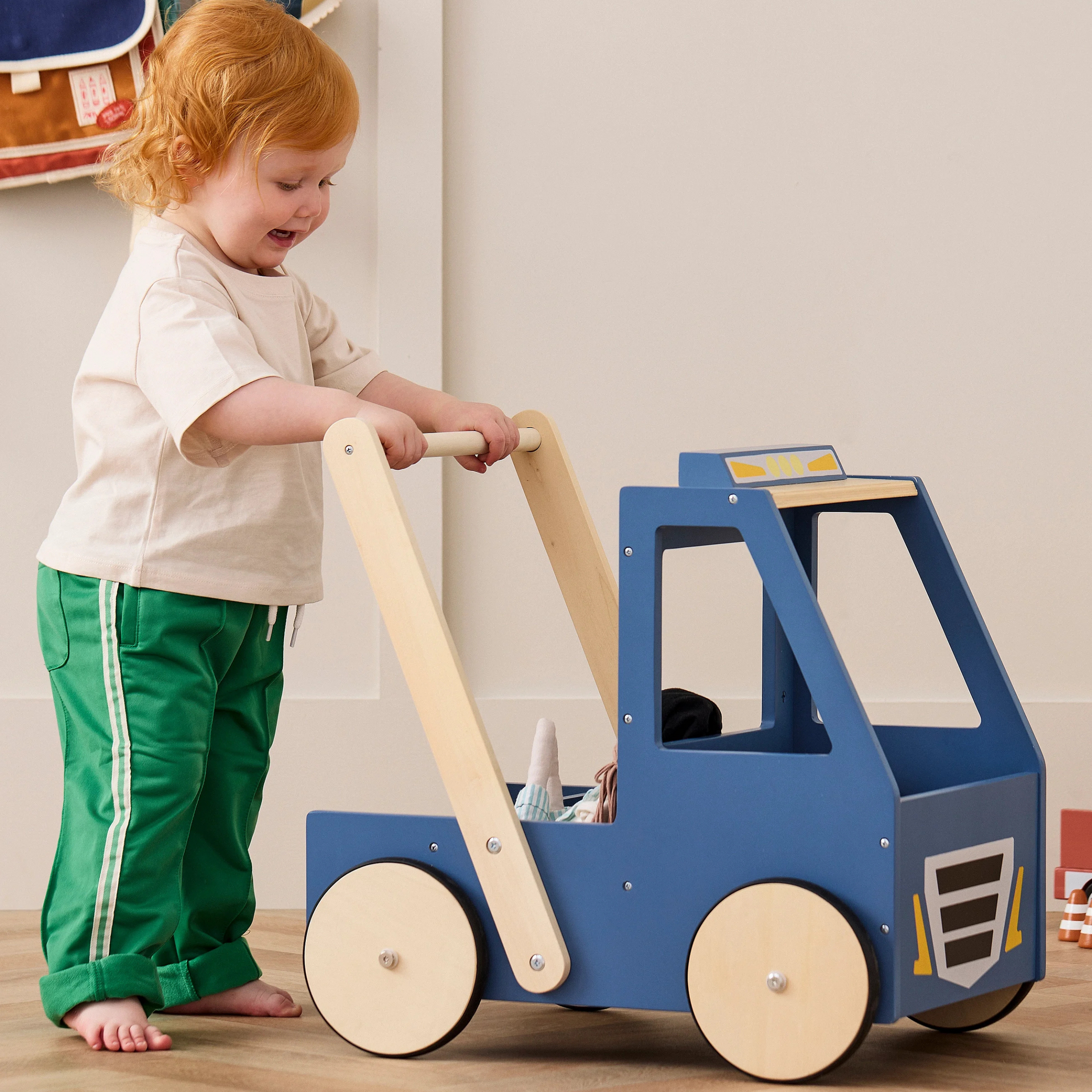 Children's wooden truck walker AIDEN