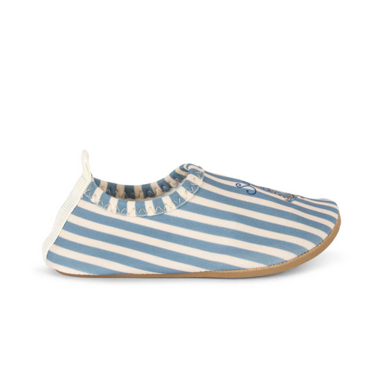 Baby beach shoes with blue stripes