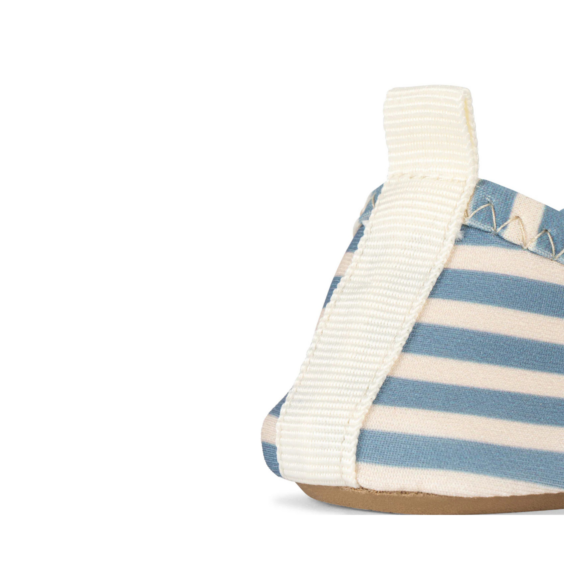 Baby beach shoes with blue stripes