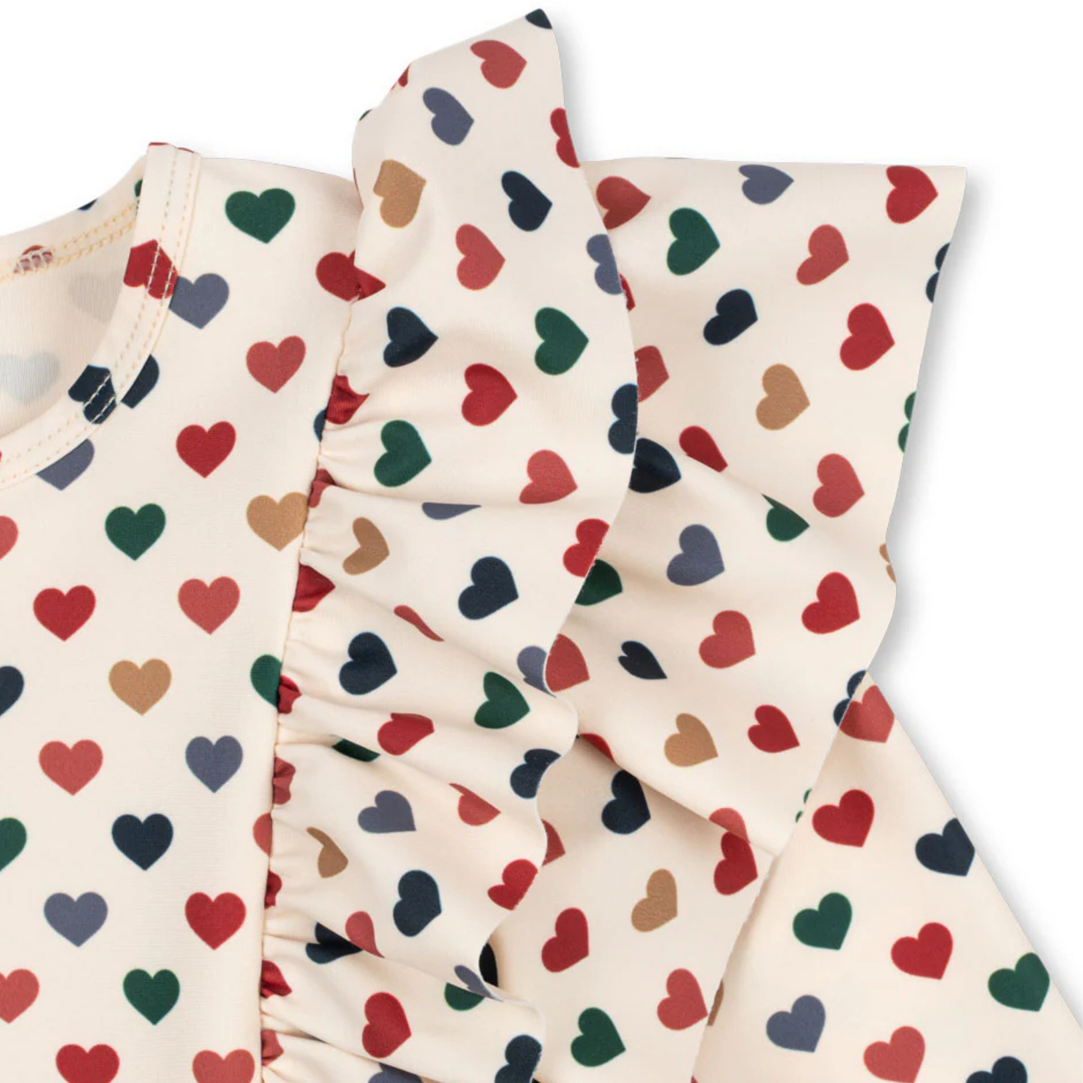 Baby one-piece swimsuit with hearts