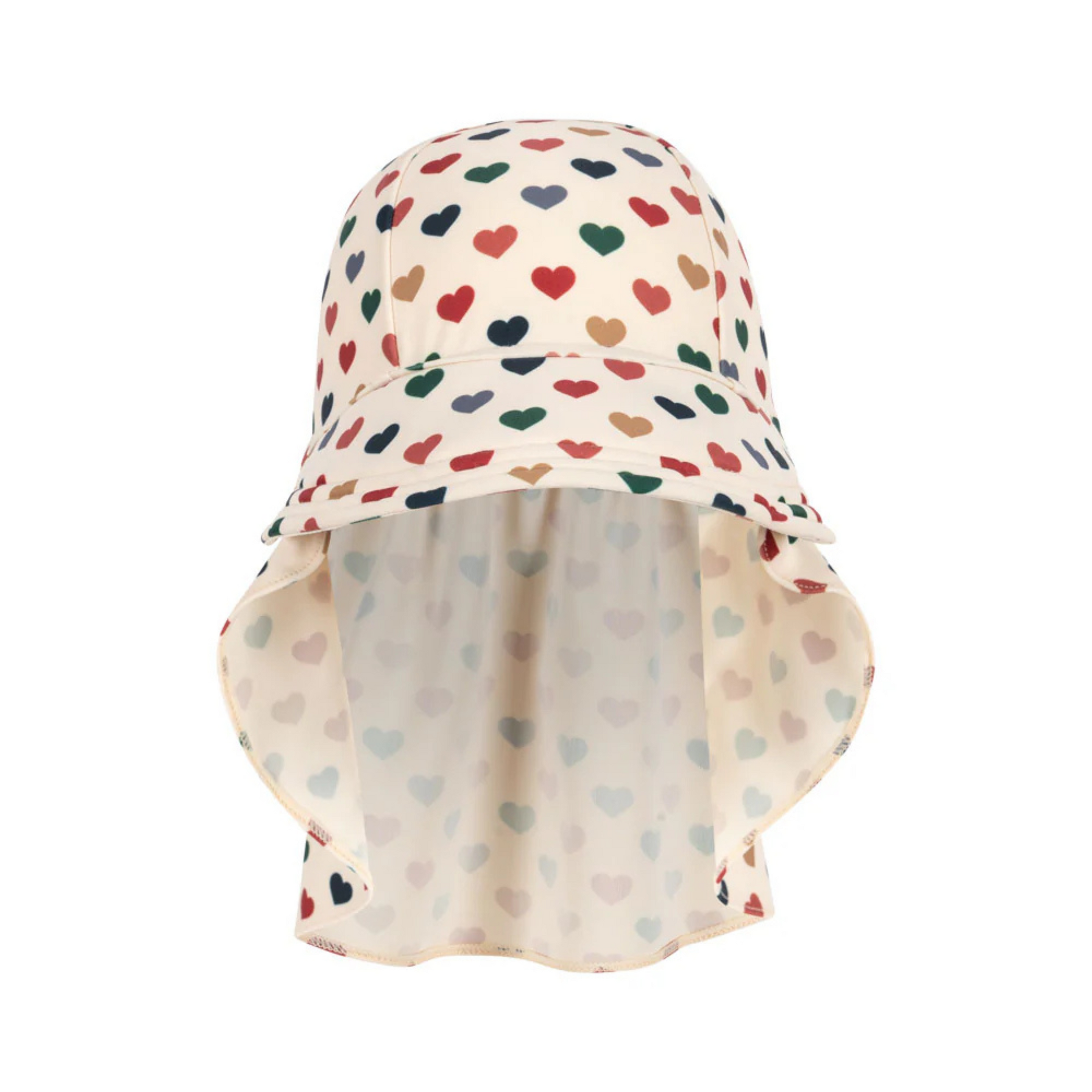 Baby sun hat with hearts