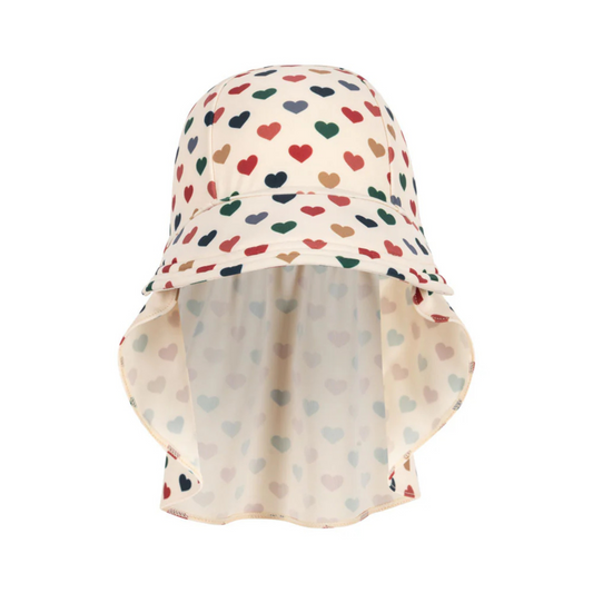 Baby sun hat with hearts