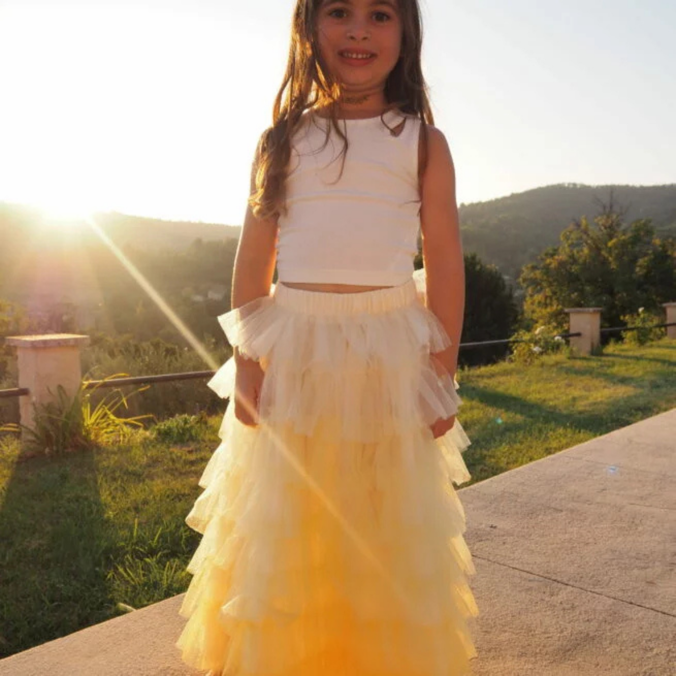 Girls skirt with ruffles Yellow