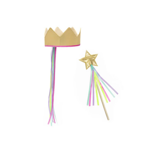 Girls princess crown-wand set Gold