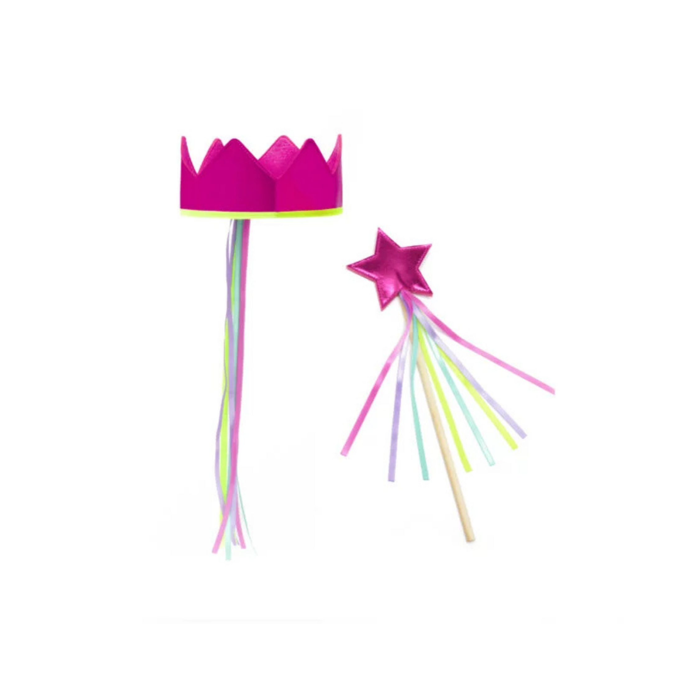 Girls princess crown-wand set Fuchsia