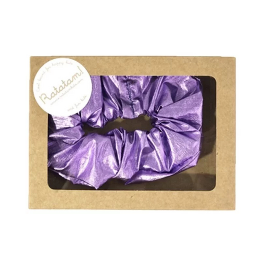 Girls' purple metallic scrunchie