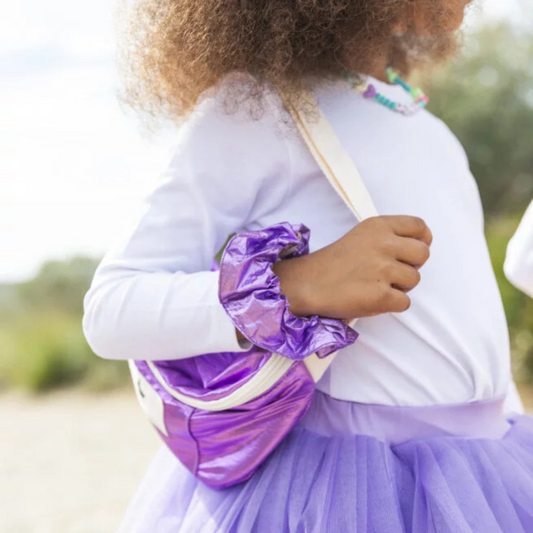 Girls' purple metallic scrunchie