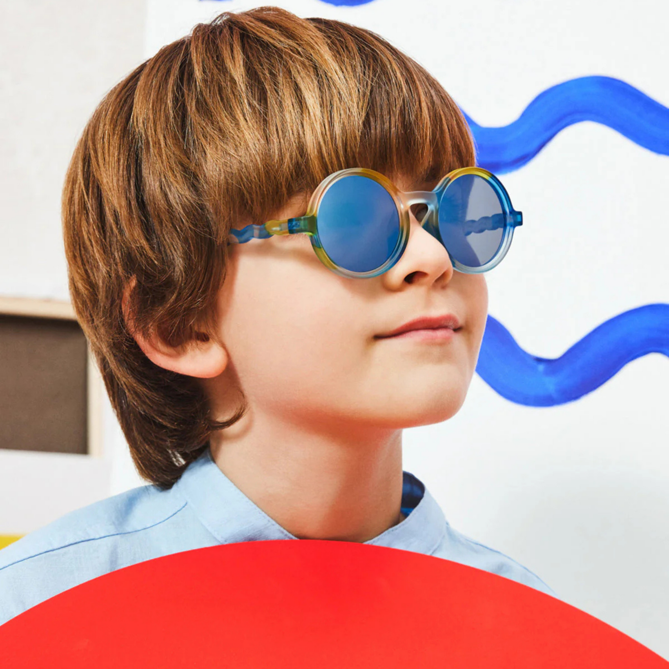 Kids Round Sunglasses Classic Art Brush