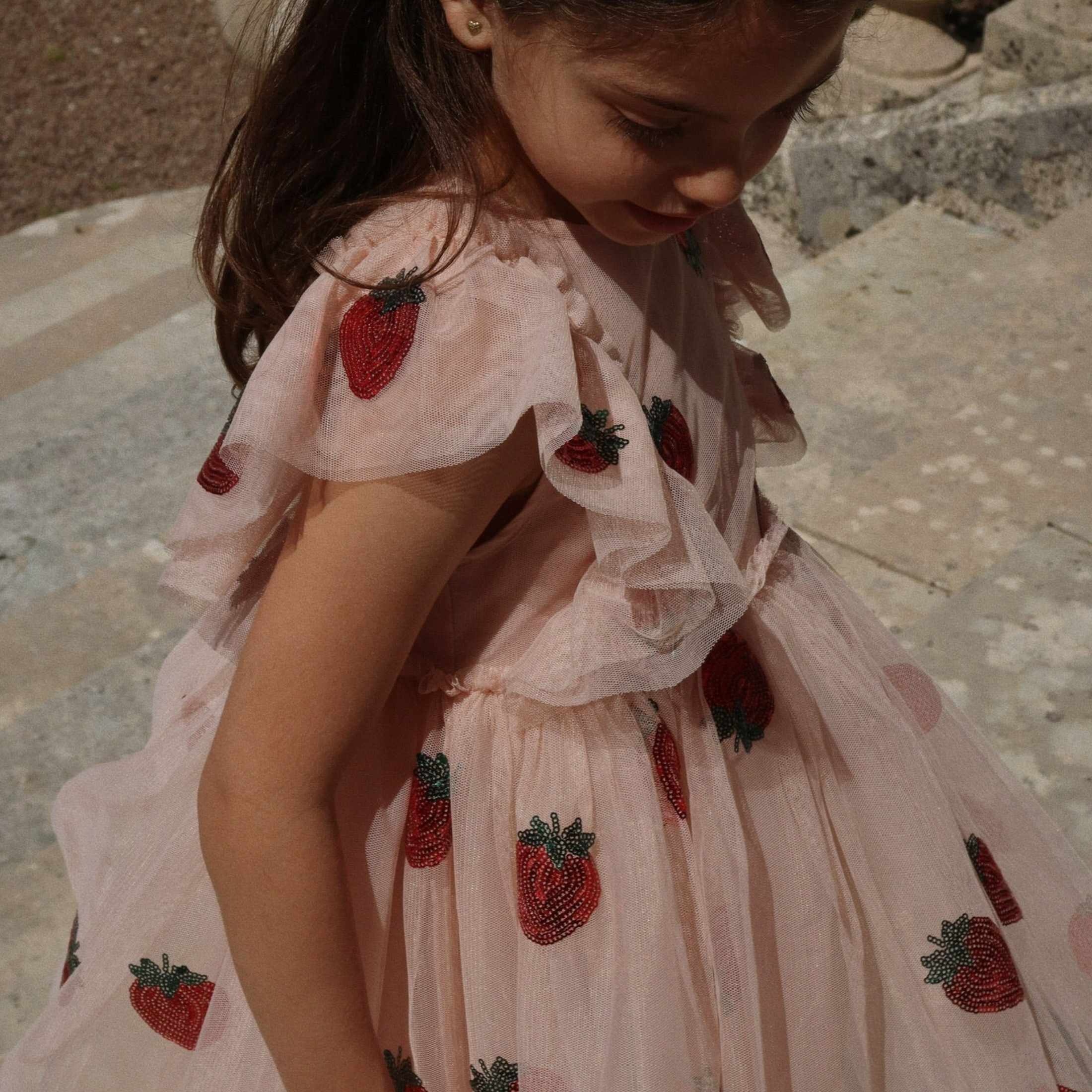 Girls Fairy dress with strawberry sequins