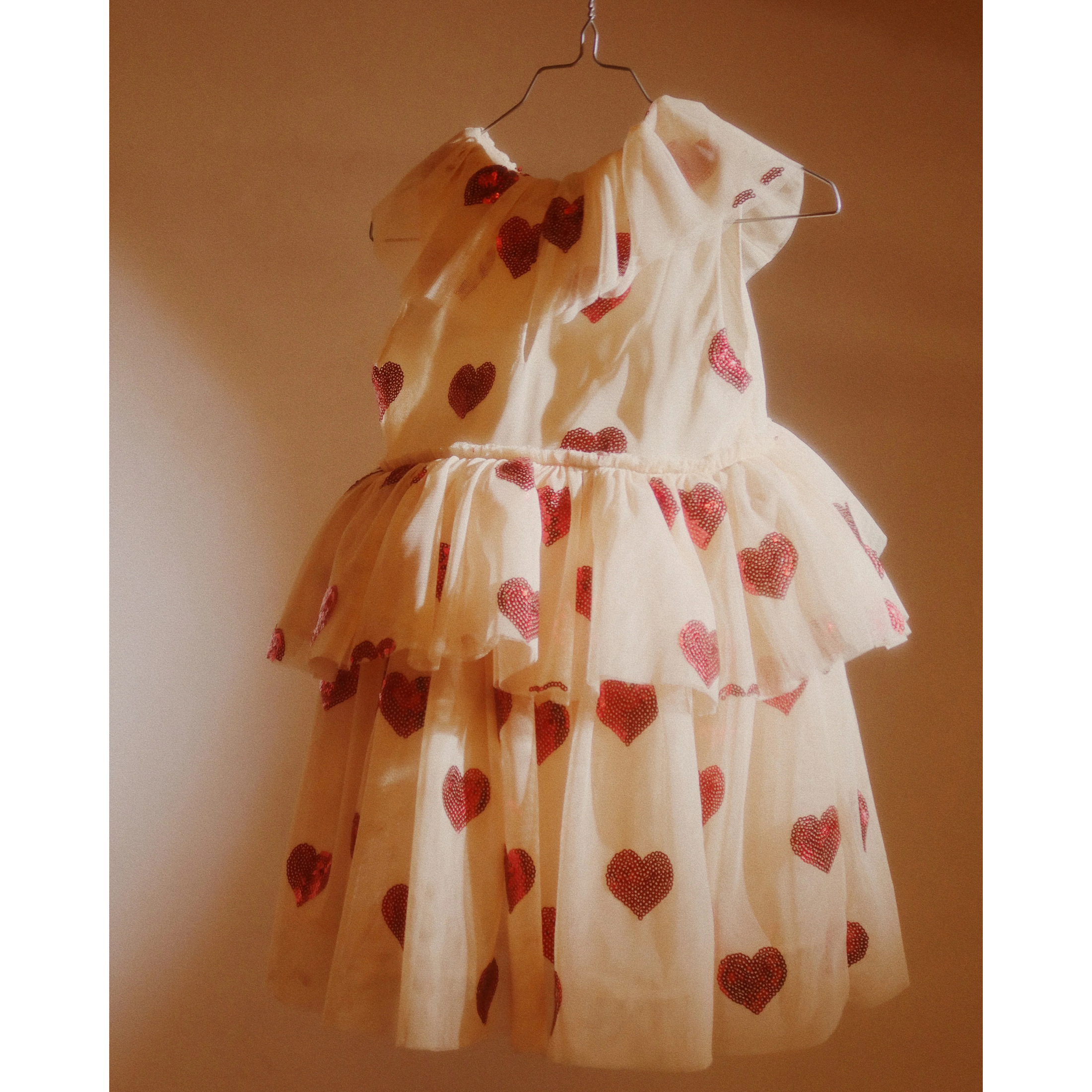 Children's Fairy dress with sequined hearts