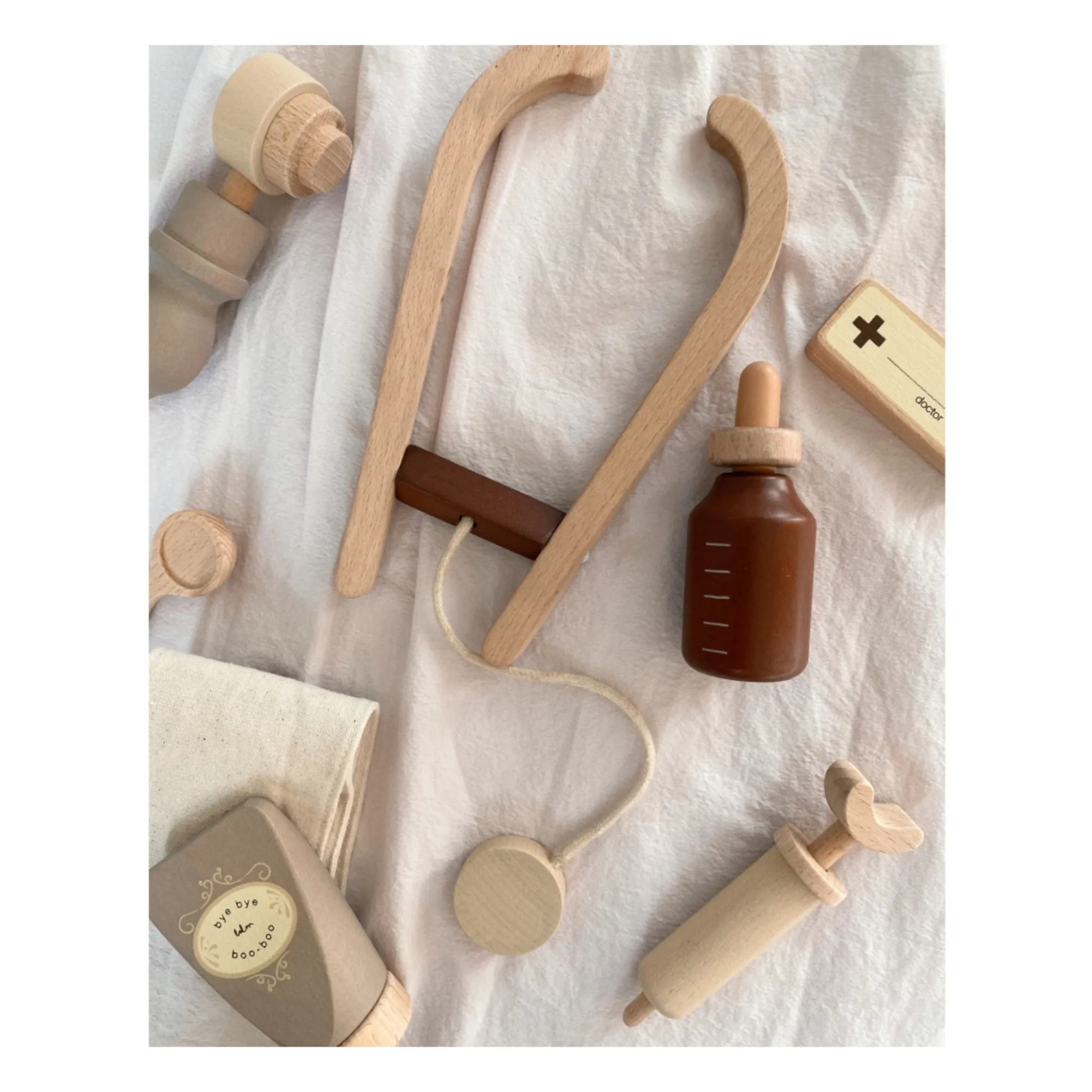 Children's wooden toy Doctor's suitcase with tools