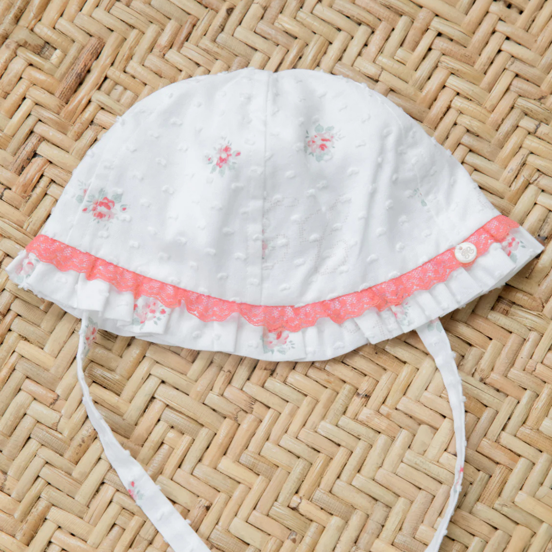 Baby sun hat white flower