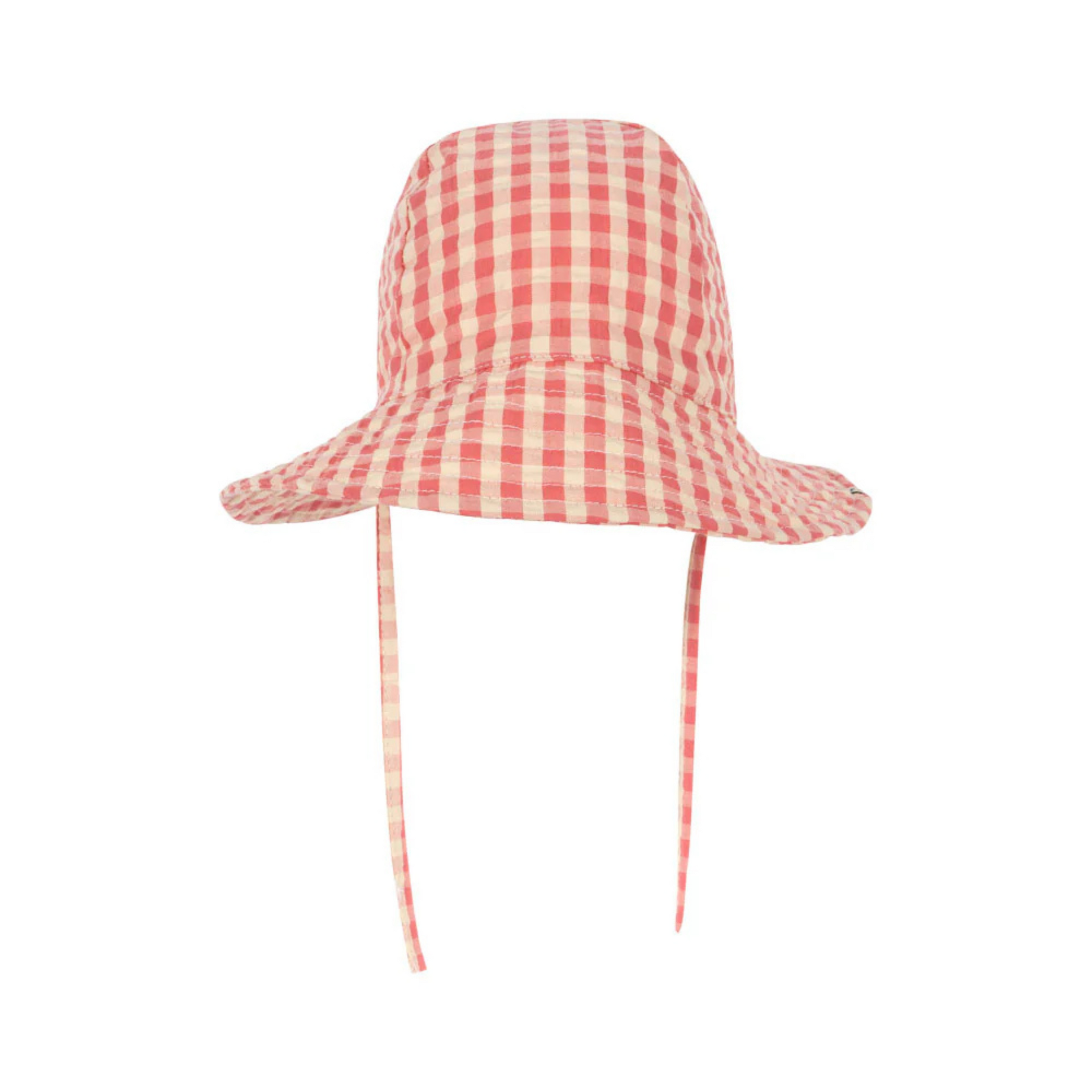 Kids pink checked sun hat