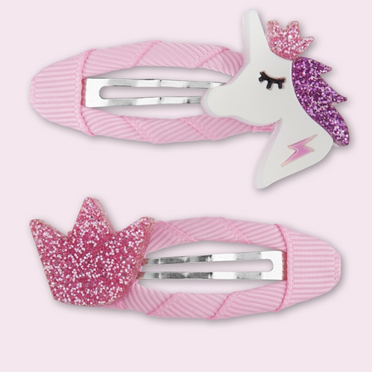 Girls hair clips Fantasy unicorn