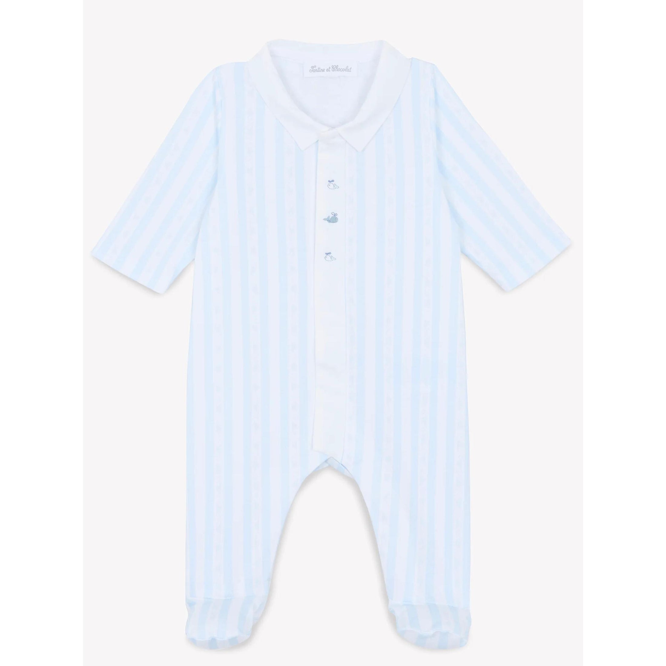 Βρεφικό φορμάκι Ριγέ μπλε σιέλ