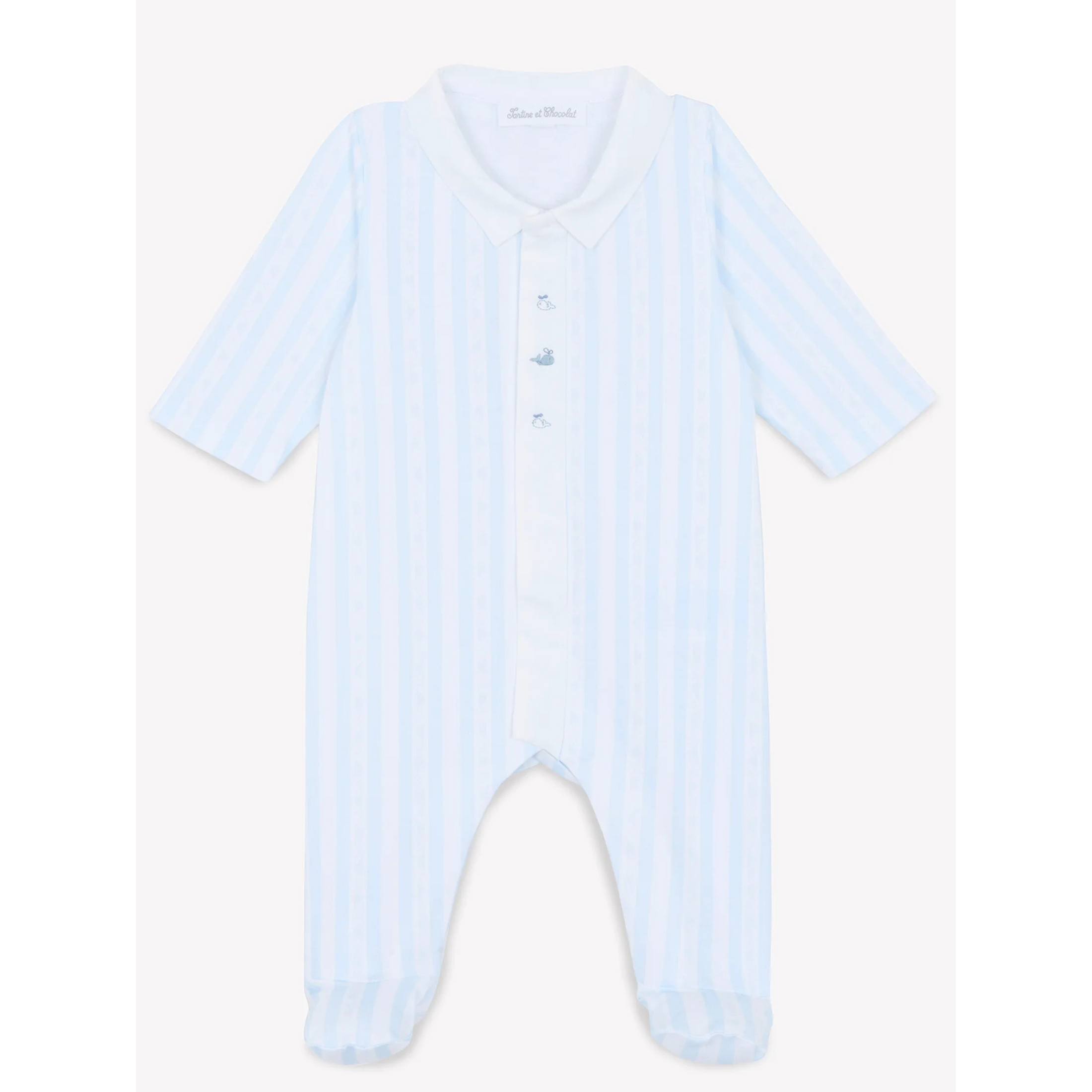 Baby onesie Striped sky blue