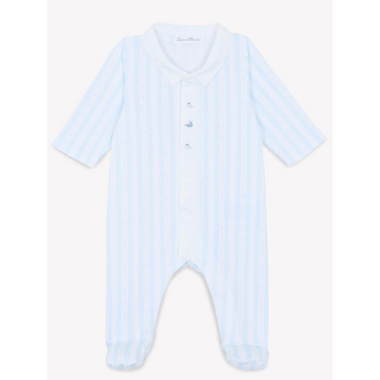 Baby onesie Striped sky blue