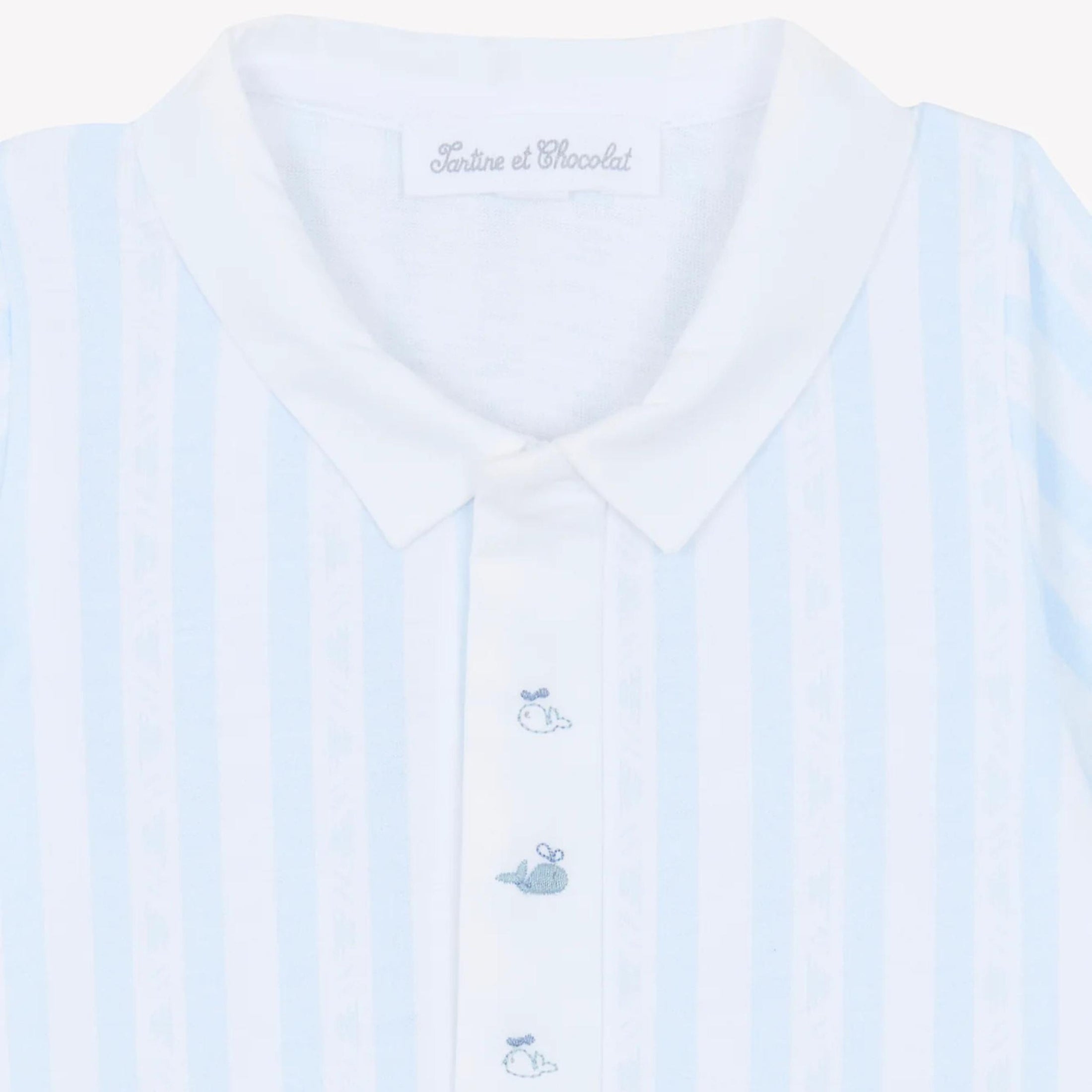 Βρεφικό φορμάκι Ριγέ μπλε σιέλ