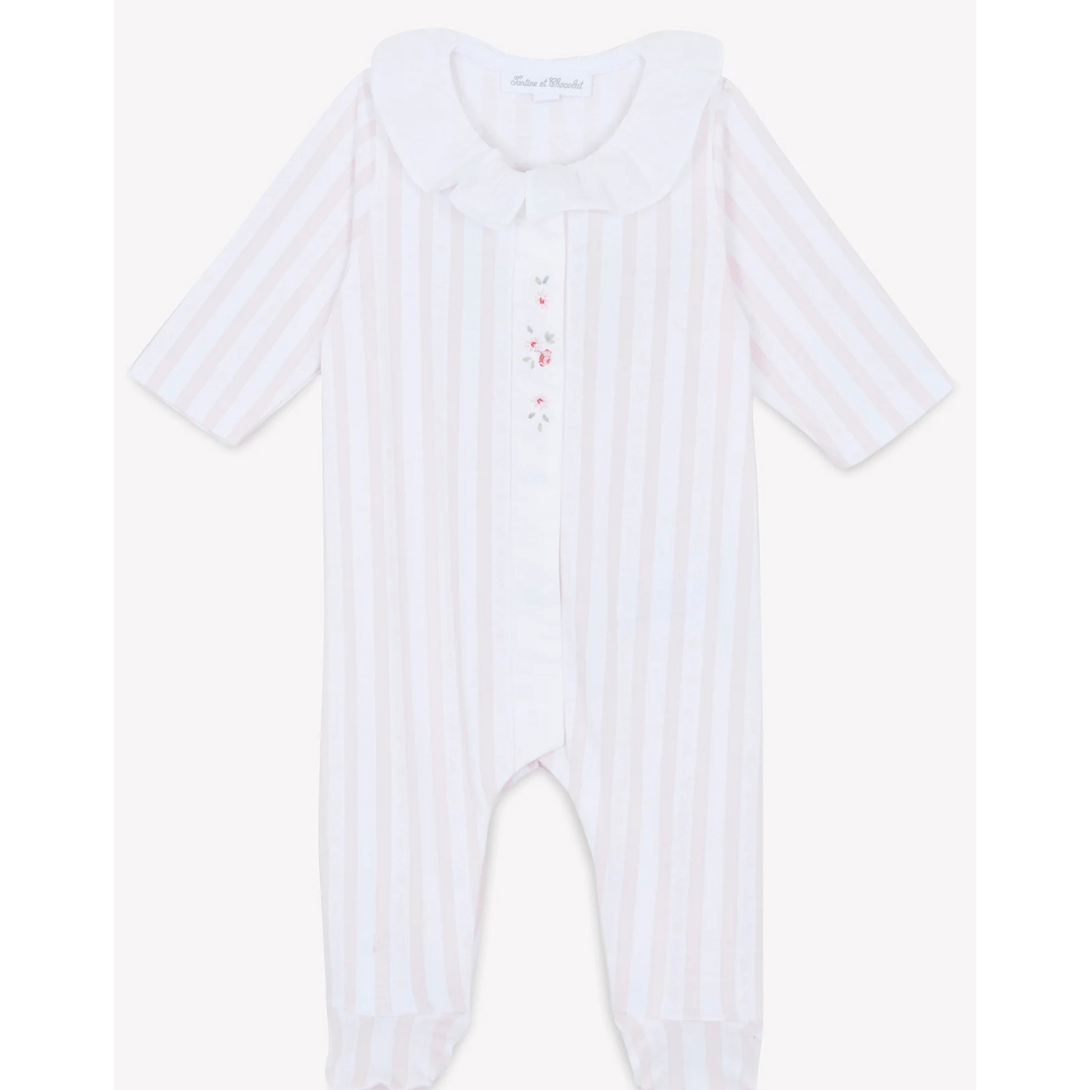 Baby Bodysuit Striped Pale Pink