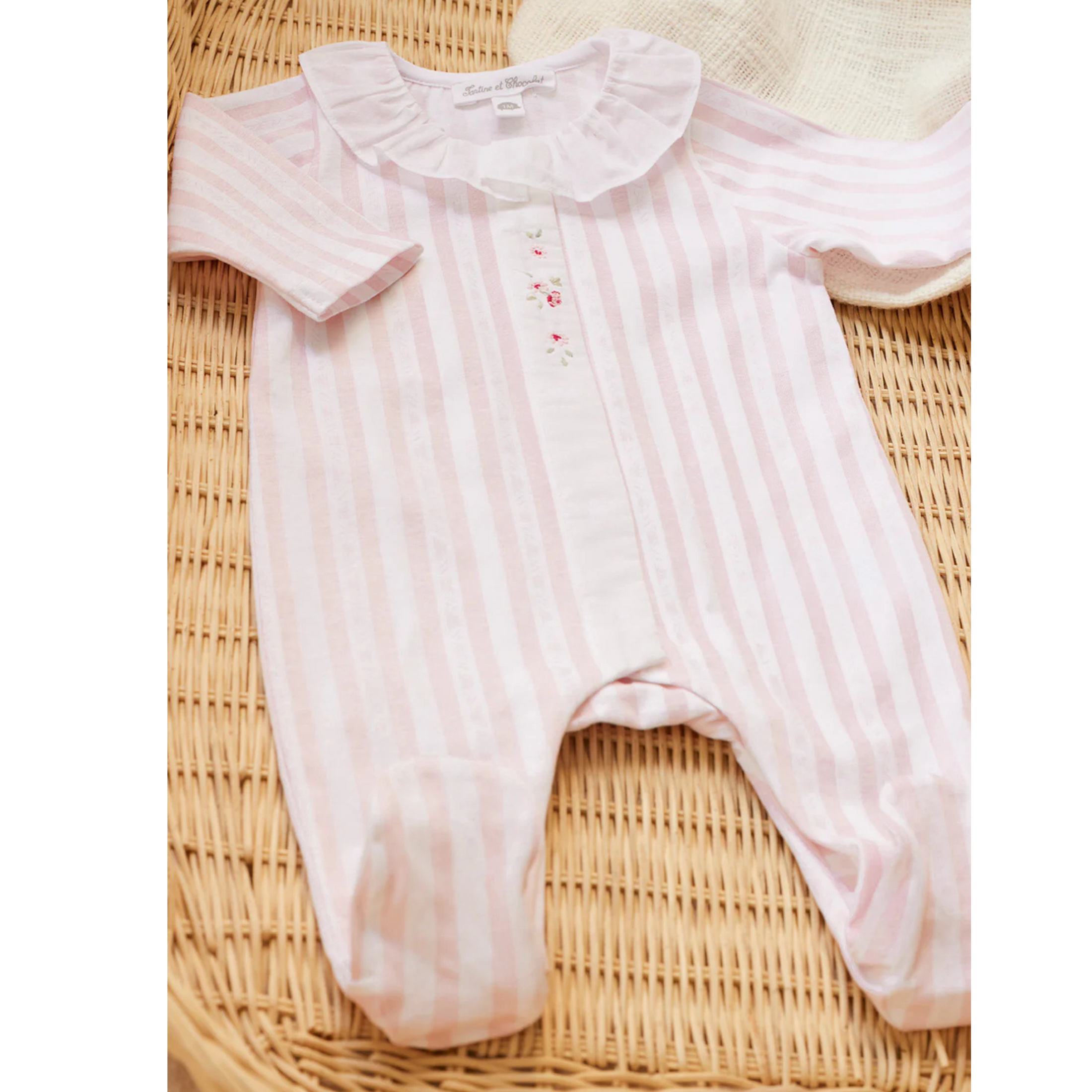 Baby Bodysuit Striped Pale Pink