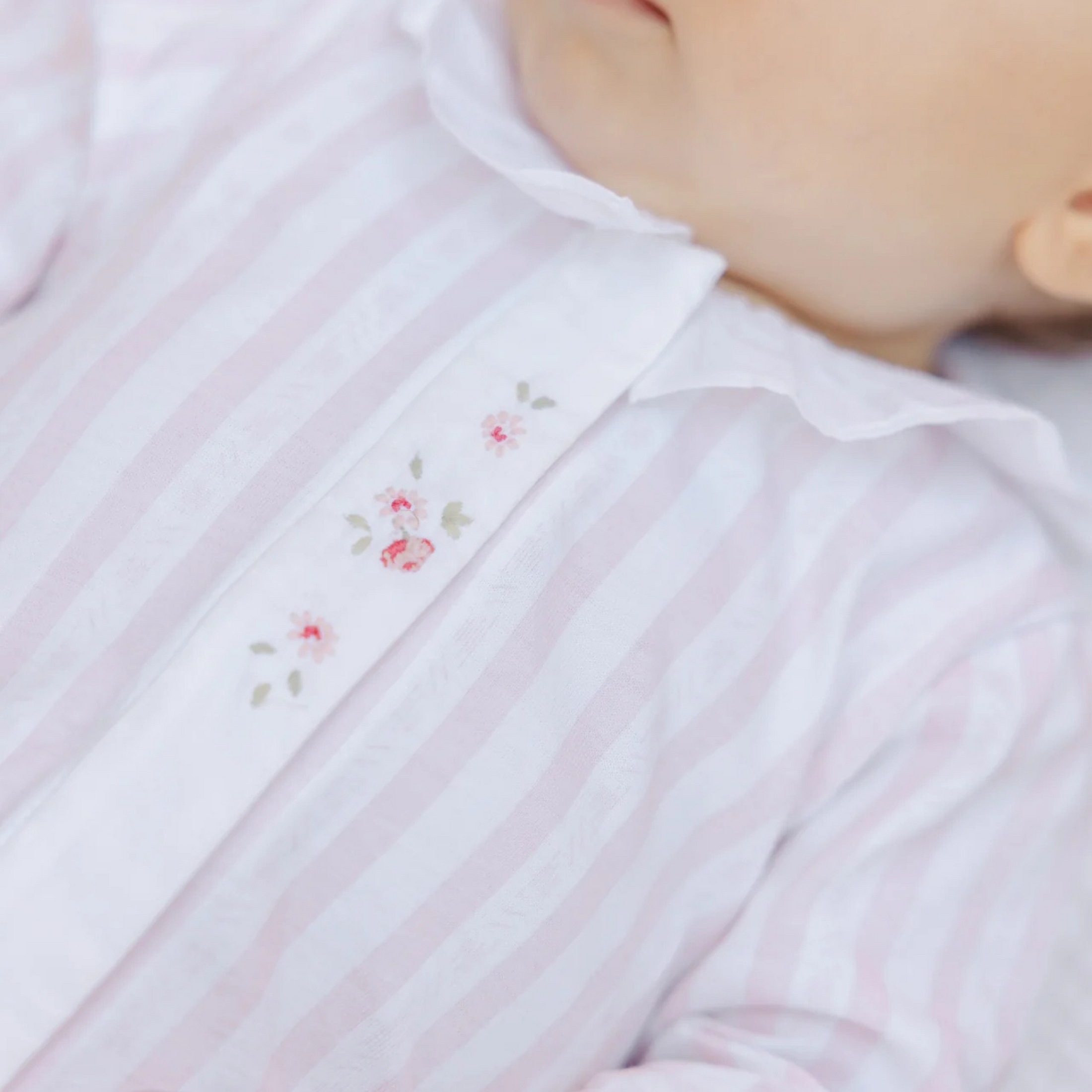 Baby Bodysuit Striped Pale Pink