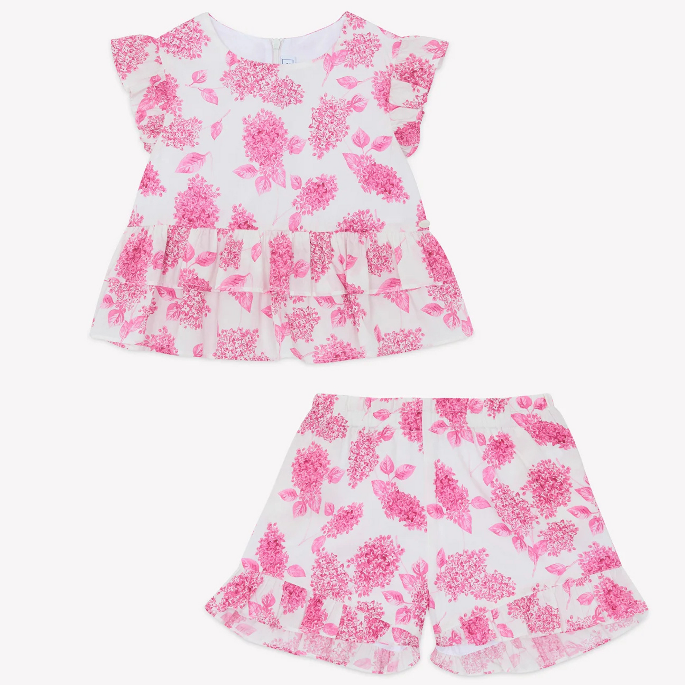 Girls top-shorts set Pink floral