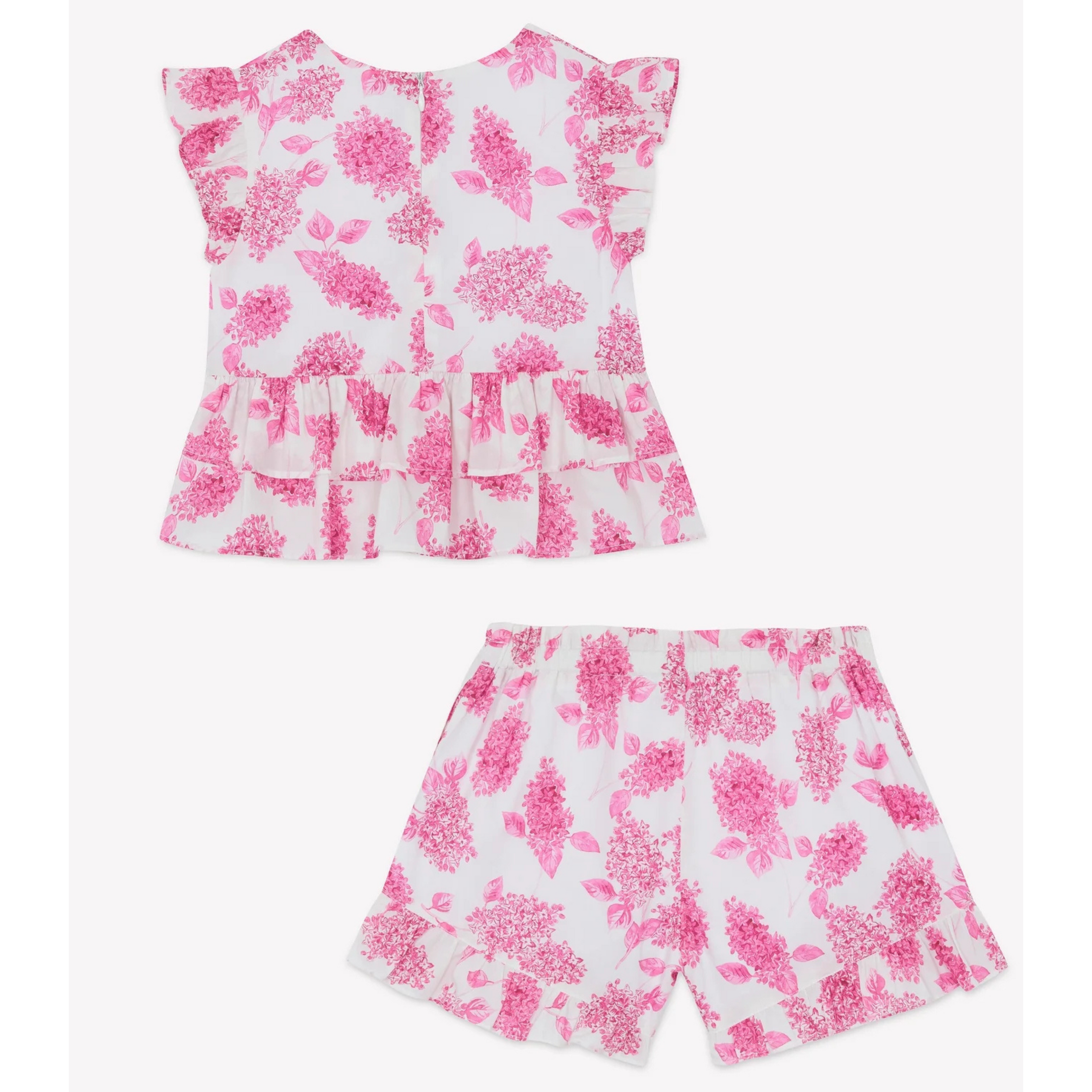 Girls top-shorts set Pink floral