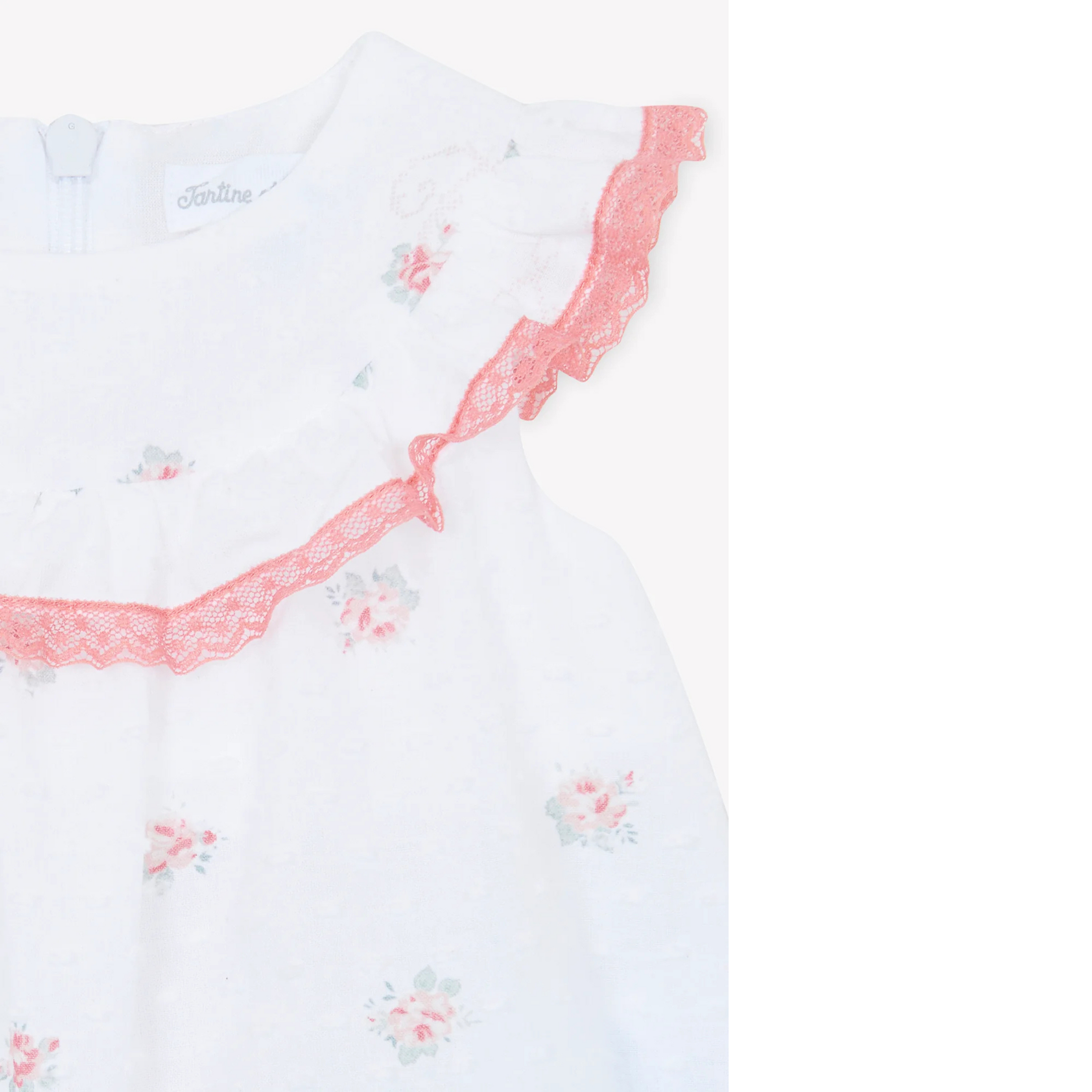 Baby Bodysuit White with lace and flowers