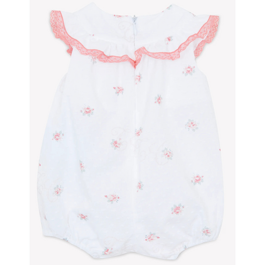 Baby Bodysuit White with lace and flowers